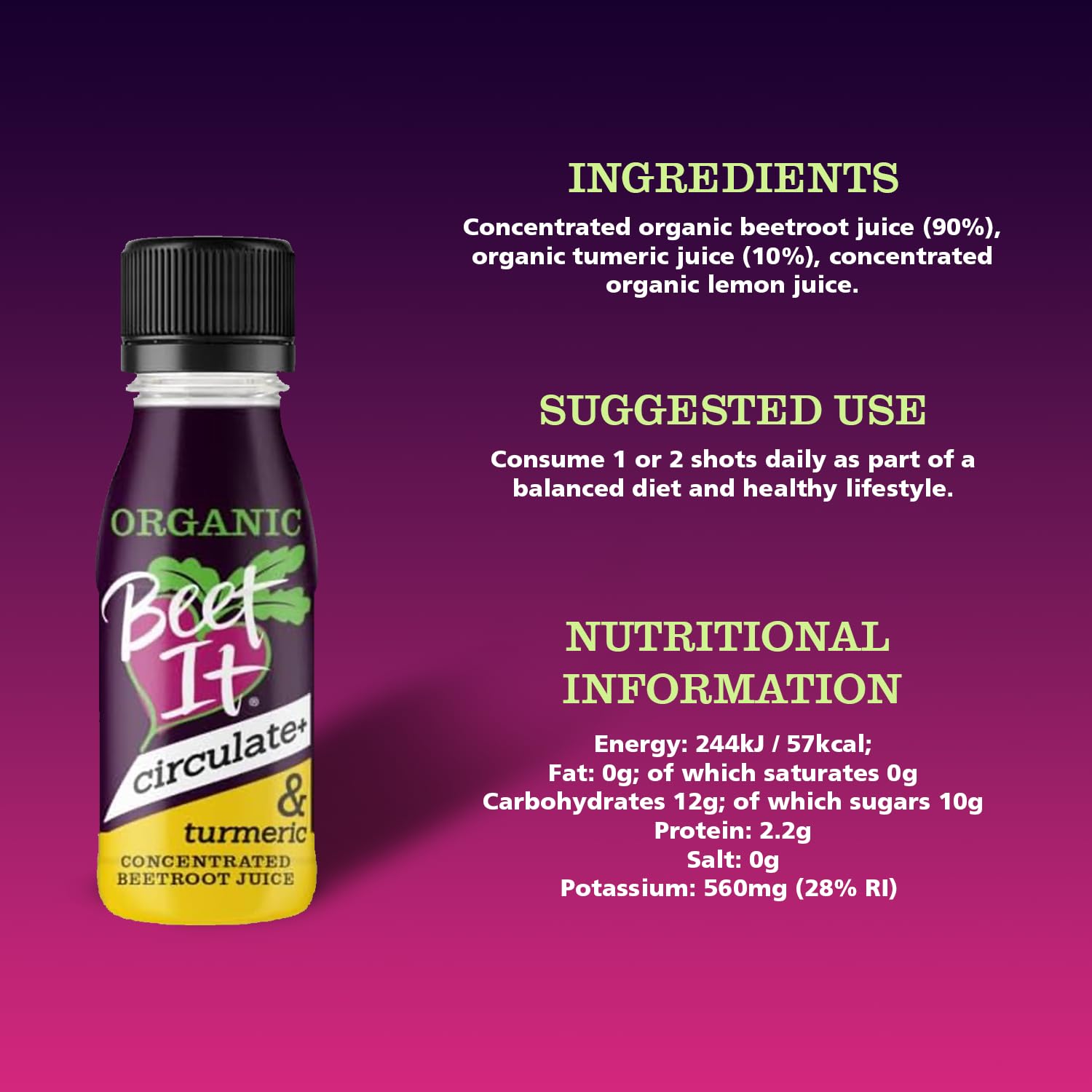 Beet It Organic Turmeric Circulate+ Shot – 15 x 70ml, Natural Beetroot & Turmeric Juice 2