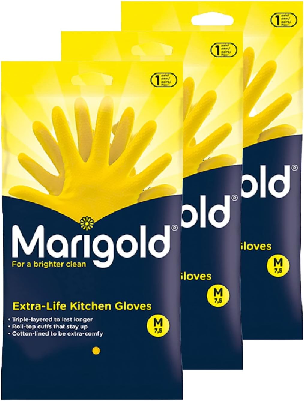 MARIGOLD - Extra Life Kitchen Glove Medium (Pack of 3)