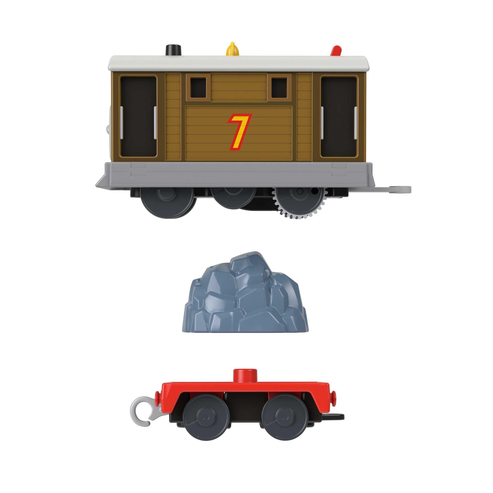 THOMAS & FRIENDS Motorized Toy Train Toby Engine with Cargo Car | Battery-Powered | Ages 3+ 4