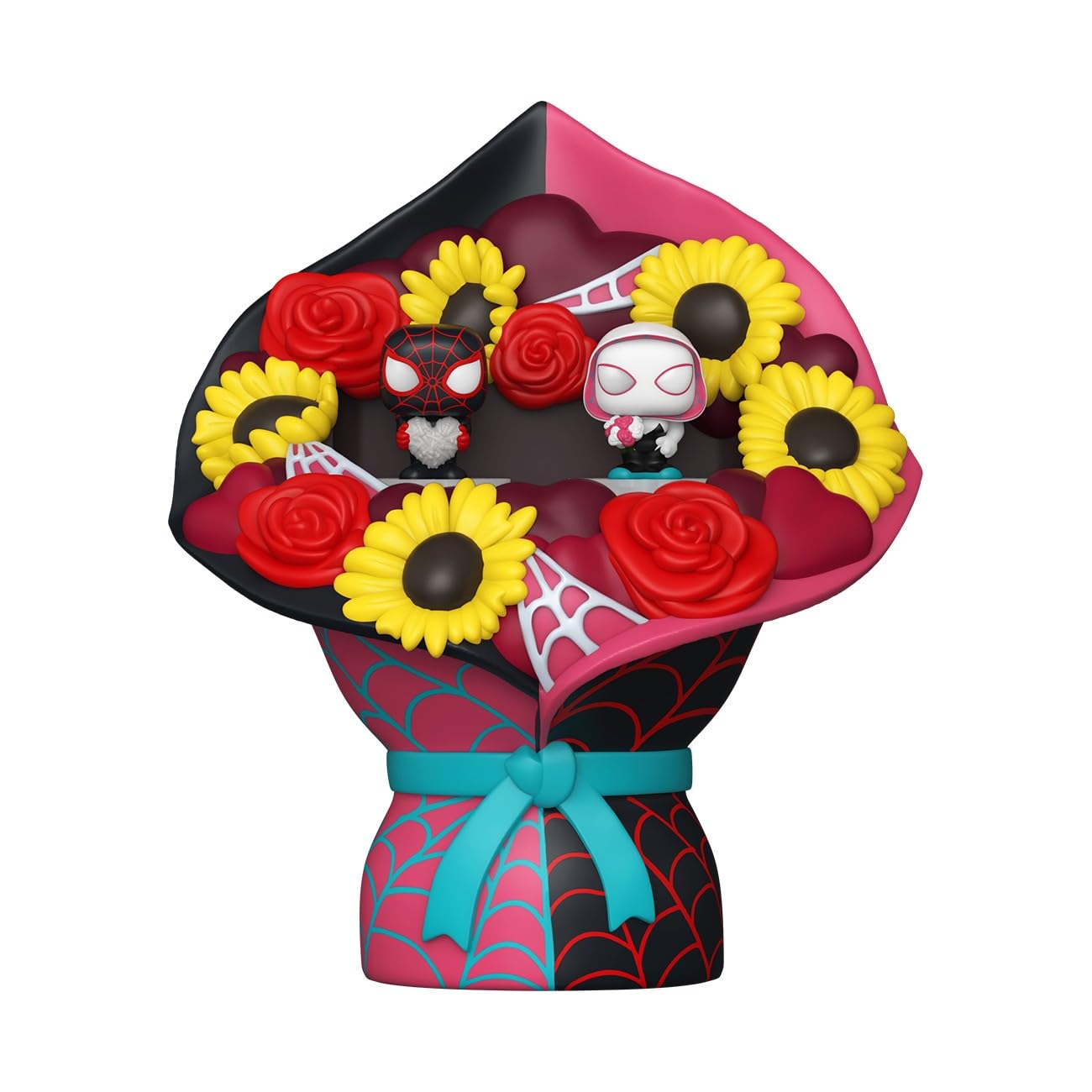 Funko Bitty POP! Bouquet: Marvel Comics - Valentines Miles Morales & Ghost Vinyl Figure Set | Multicolor