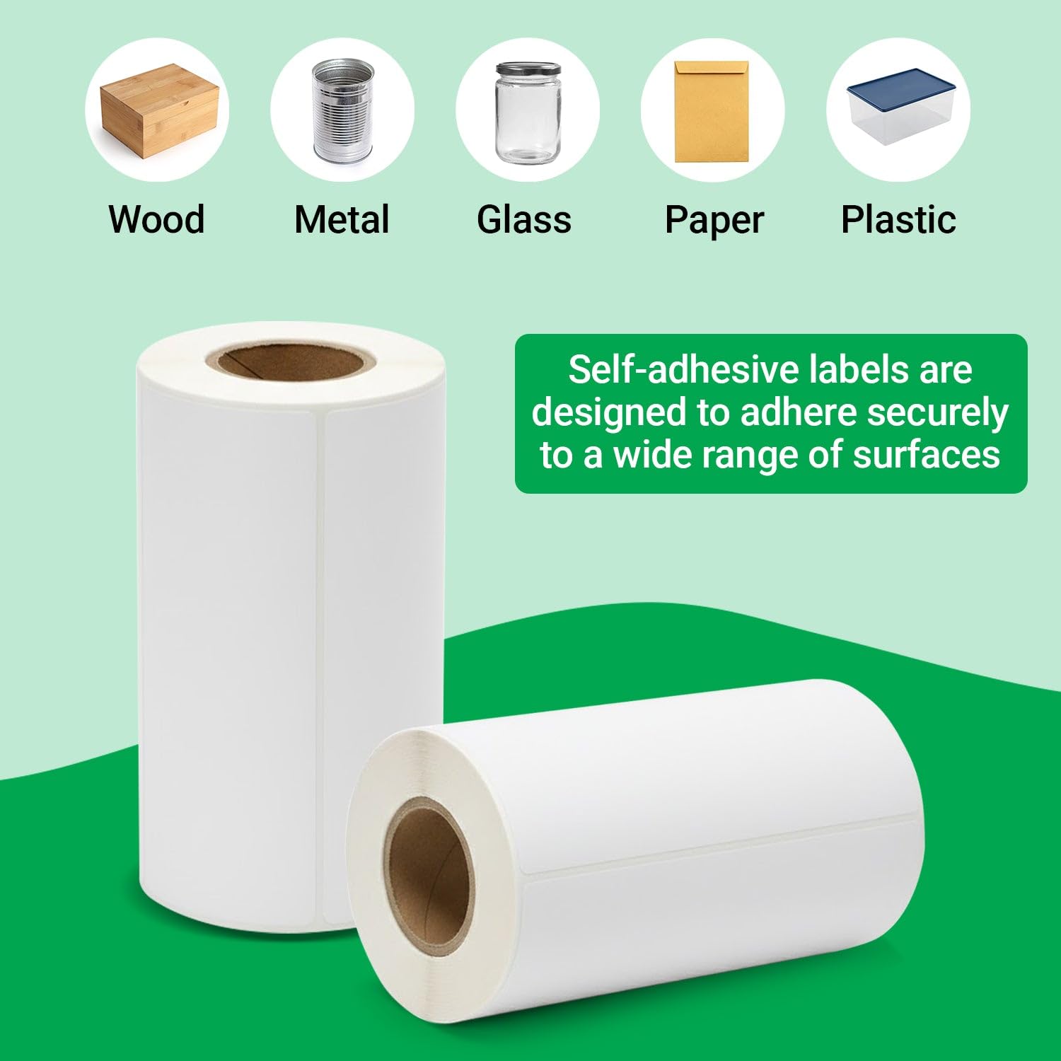 eCompostable Self Adhesive Address Labels - 89x36mm White Sticky Labels on Roll | 250 Count 5