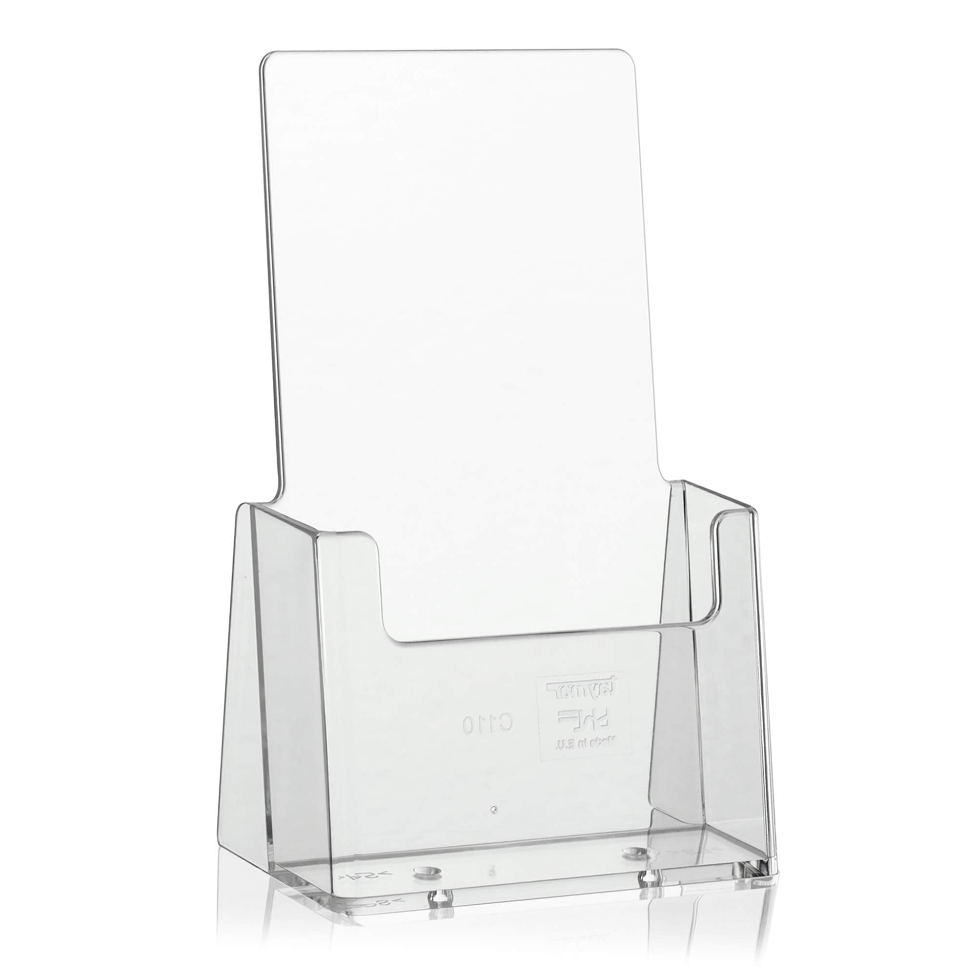 Taymar Flyer Stand - Transparent Polystyrene for DIN Lang (DL) Brochures | 1 Piece 1