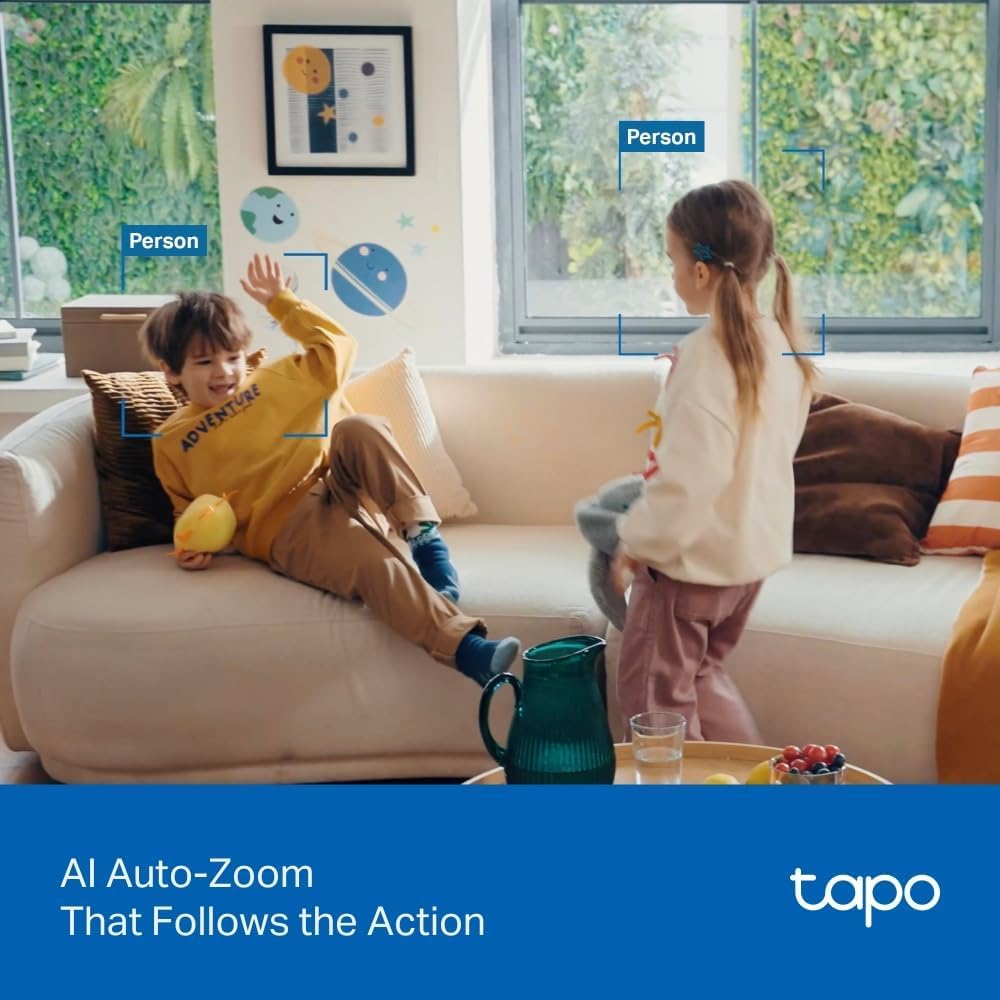 Tapo C250 4K 8MP Pan/Tilt Indoor Security Camera - 40ft Night Vision | AI Detection | Auto-Zoom Tracking 3