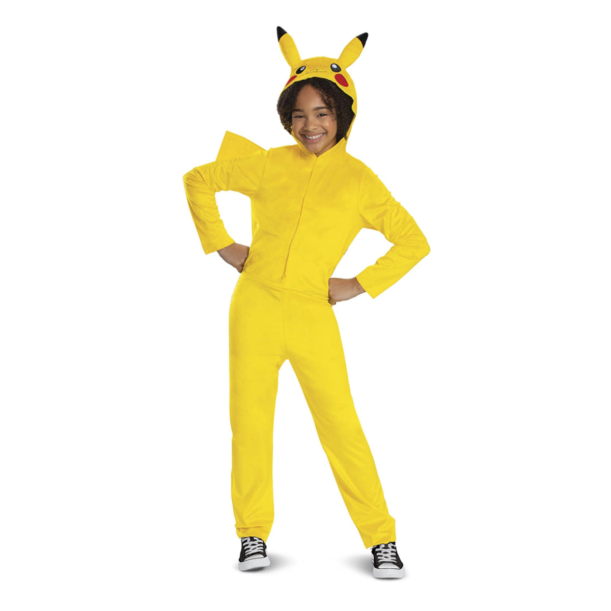 Pokémon Pikachu Jumpsuit Fancy Dress for Kids - One Size, Hood and Tail
