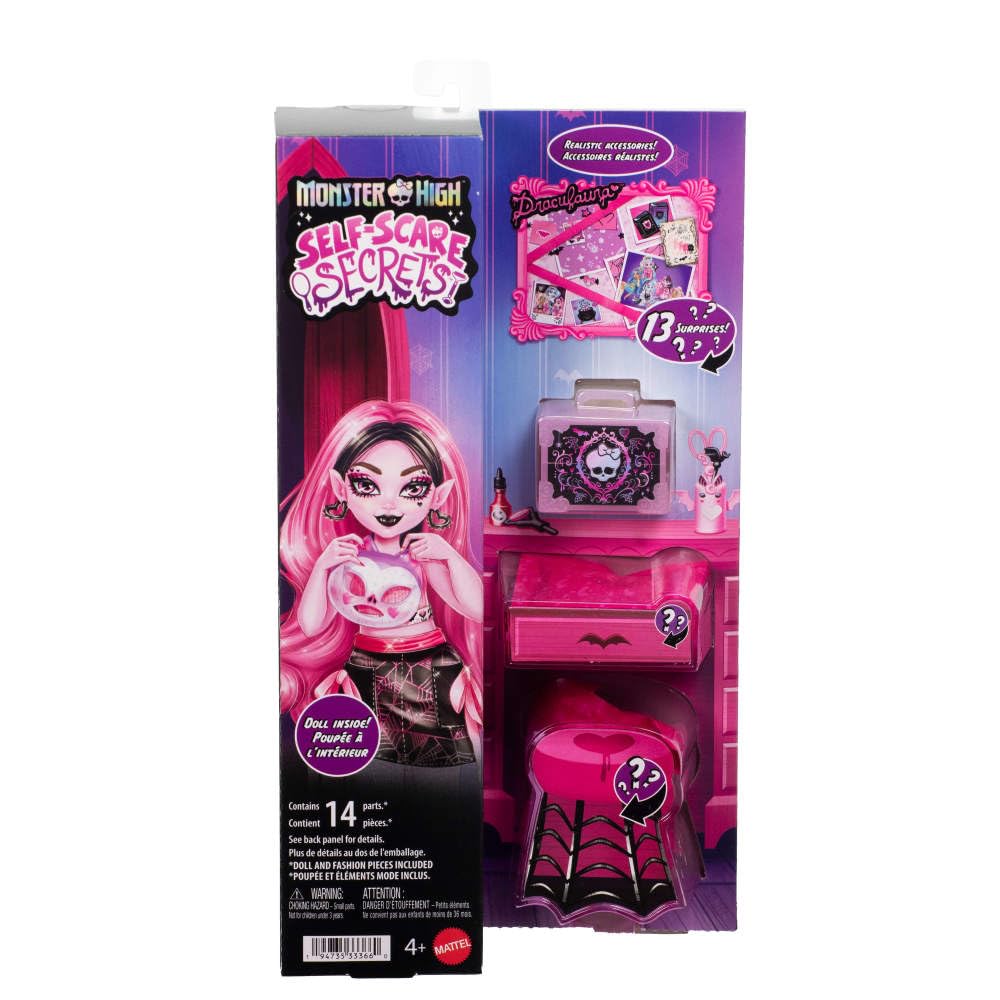 Monster High Draculaura Self-Scare Secrets Doll with 13 Accessories | Ages 4+ | Multicolor 7