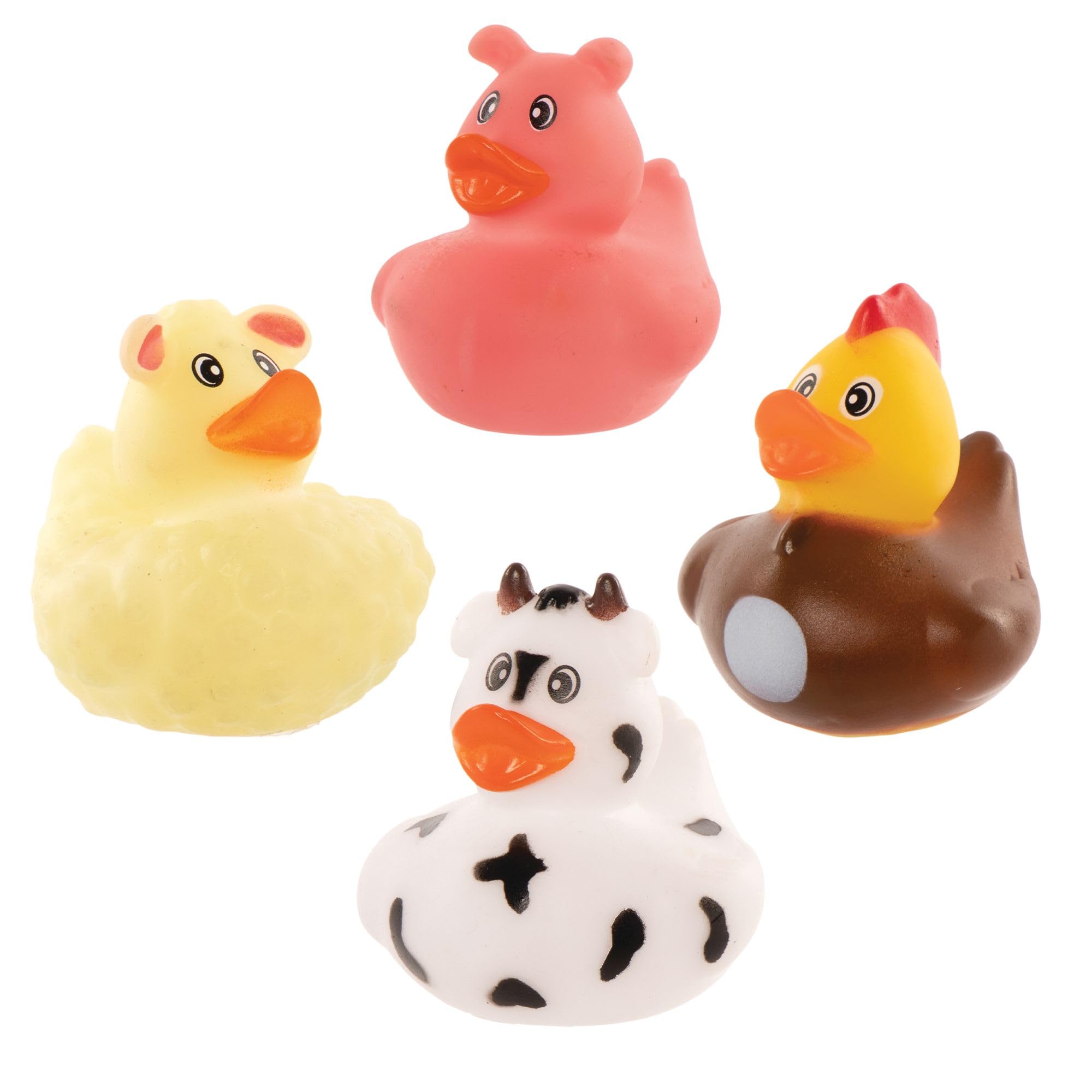 Baker Ross Farm Rubber Duck Bath Toys - Pack of 8 | 6 cm Ducks | Ages 3+