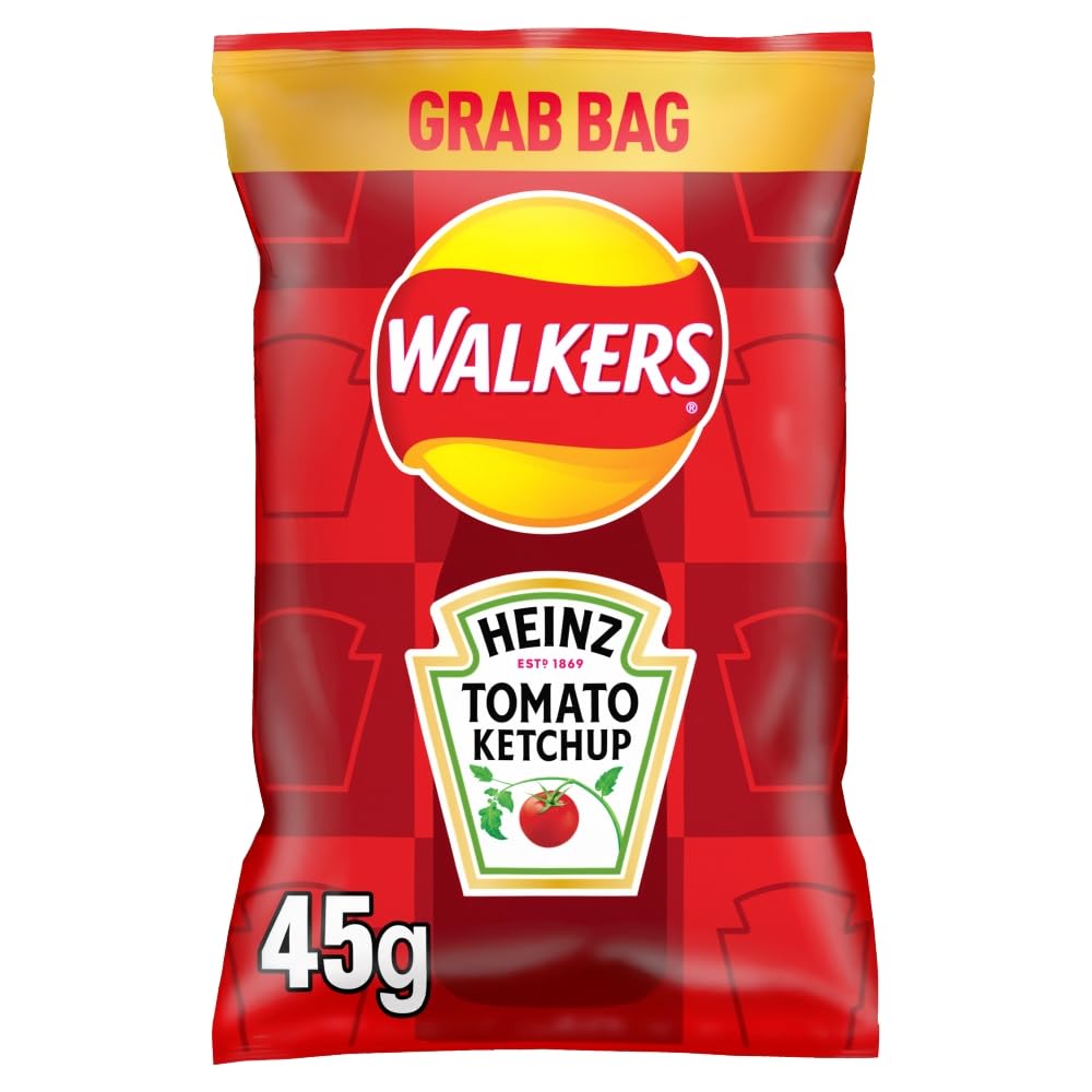 Walkers Heinz Tomato Ketchup Grab Bag Crisps 45g (Case of 32) 1