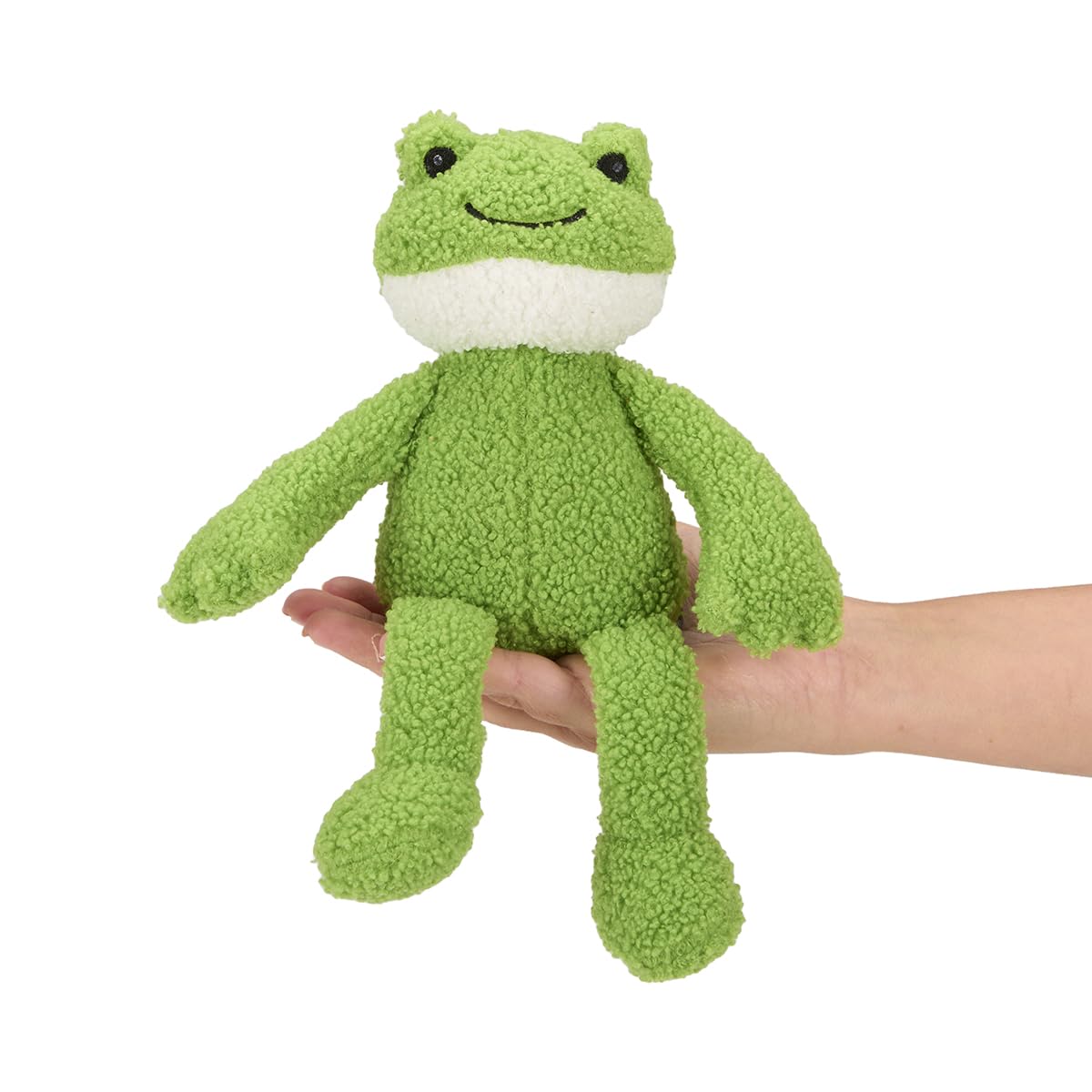 Petface Little Petface Finlay Frog Plush Dog Toy with Squeaker | Lightweight for Small Dogs | Green 3
