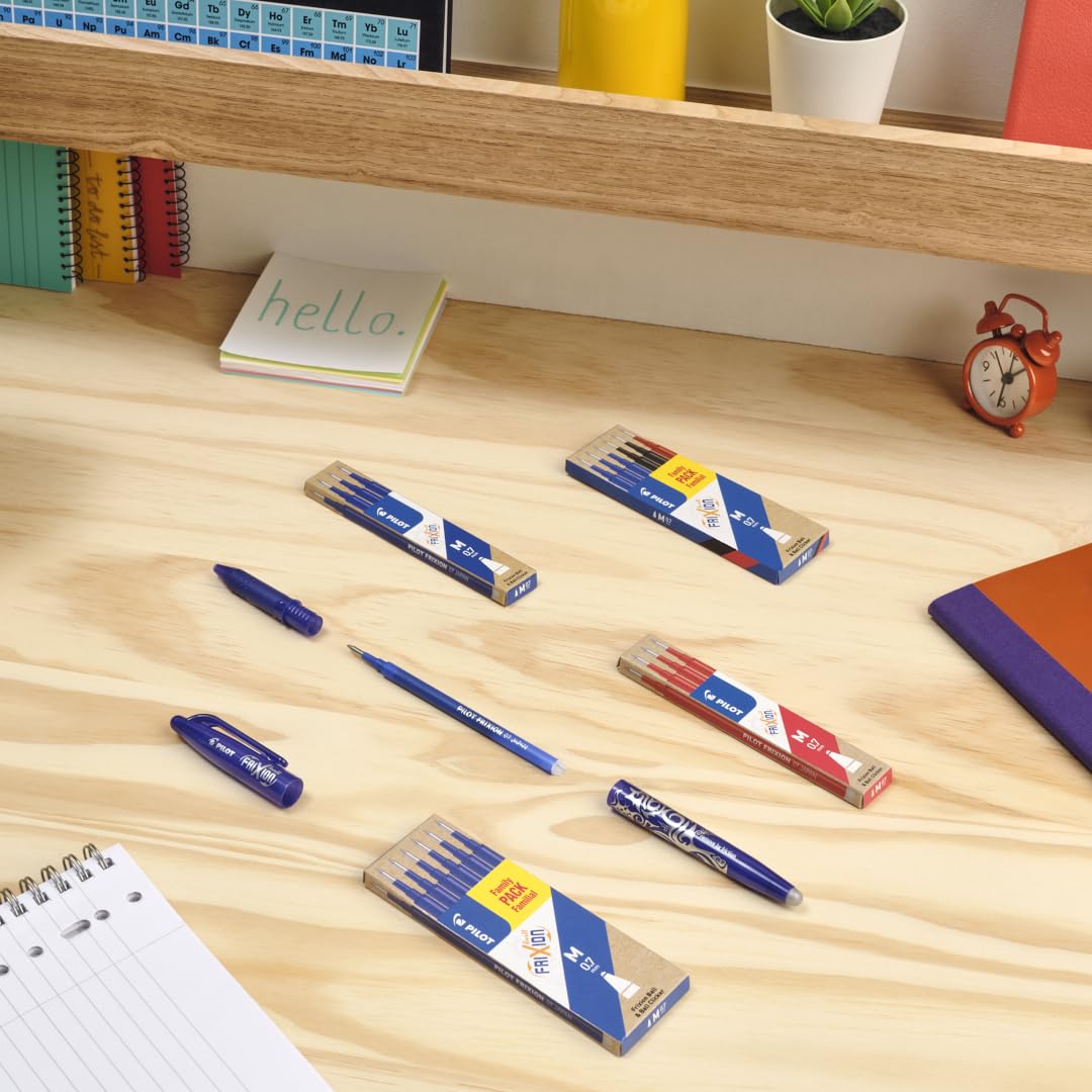 PILOT FriXion Ball Erasable Rollerball Pen - Medium 0.7mm Tip | Black, Green, Violet Ink | Pack of 1 9
