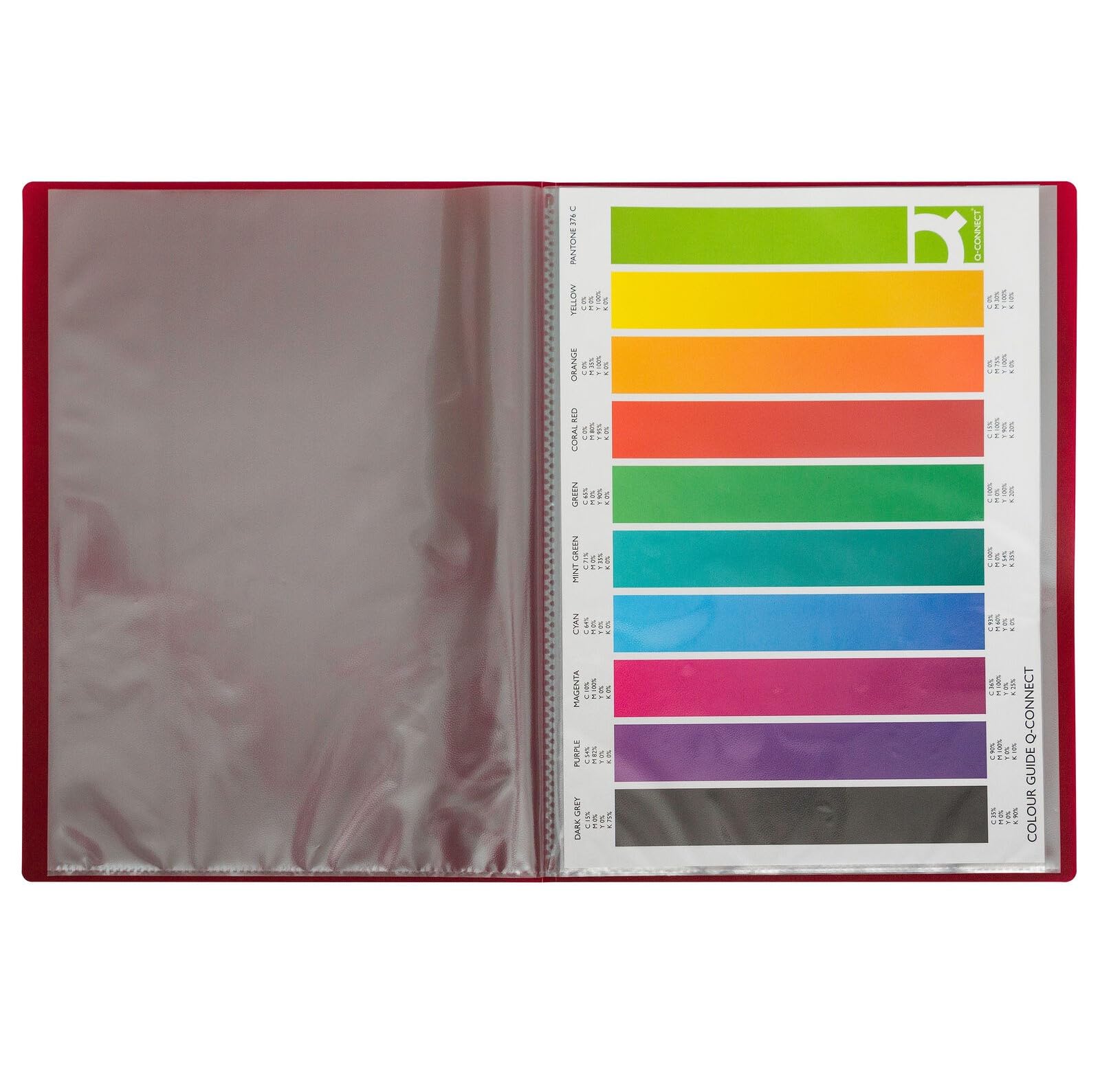 Q-Connect Polypropylene Display Book 20 Pocket Red KF01250 5