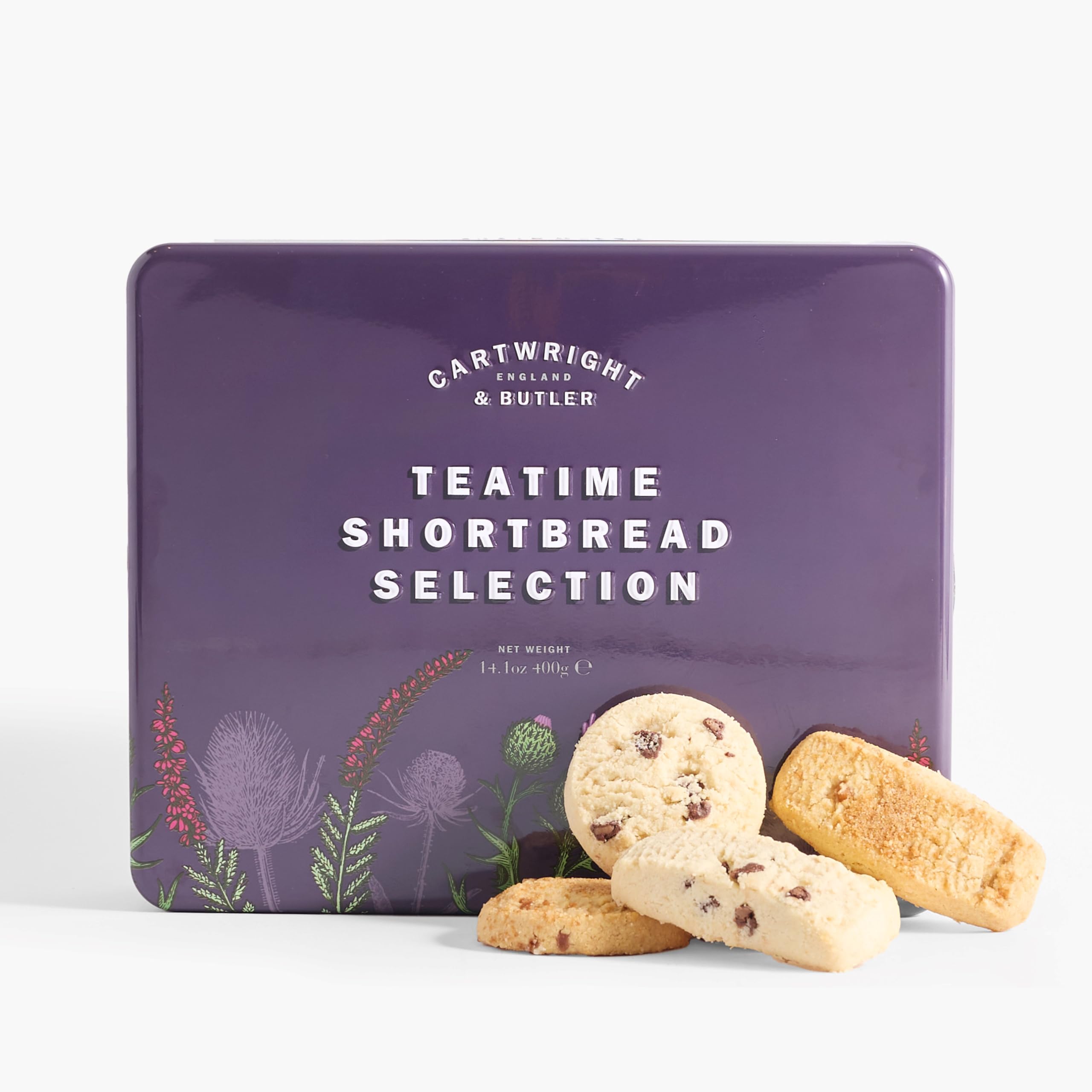 Cartwright & Butler Teatime Shortbread Selection - All Natural Ingredients | 400g Tin