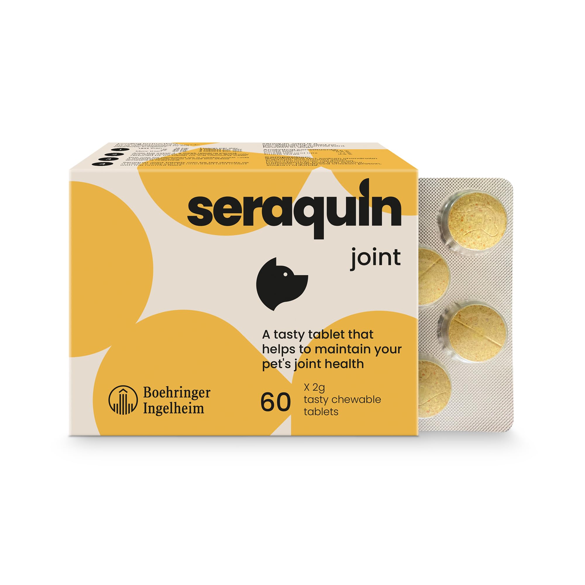 Seraquin Joint Supplement - 60 Chewable Tablets (2g Each) for Dog Joint Health | Pork Flavoured 1