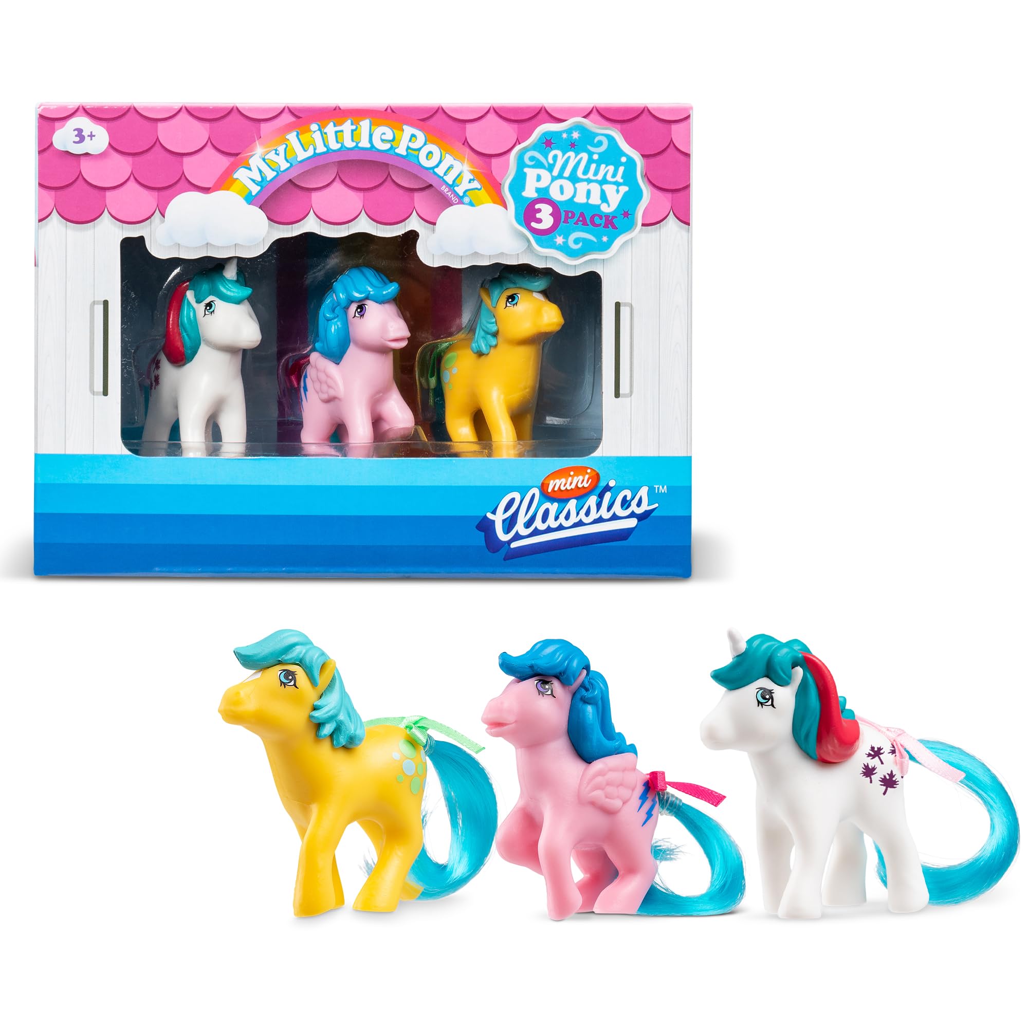 Basic Fun My Little Pony Mini Classics - 3 Pack | 2 Inch Figures | Generation 1 Inspired 1