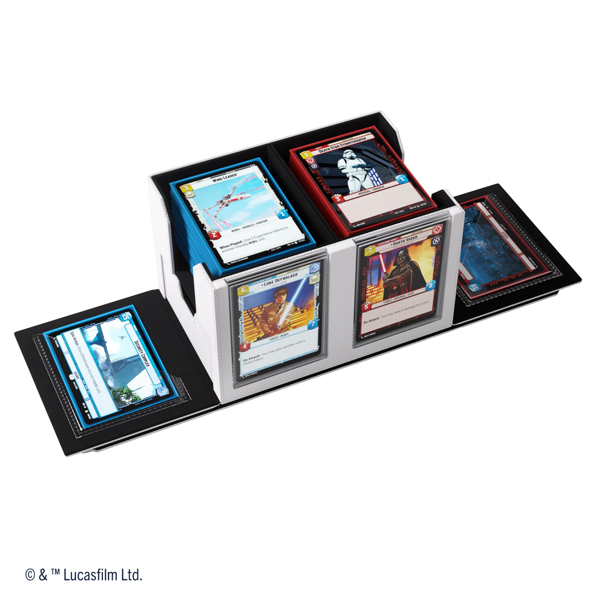 Gamegenic Star Wars Unlimited Double Deck Pod - White/Black | Holds 2 Double-Sleeved Decks 4