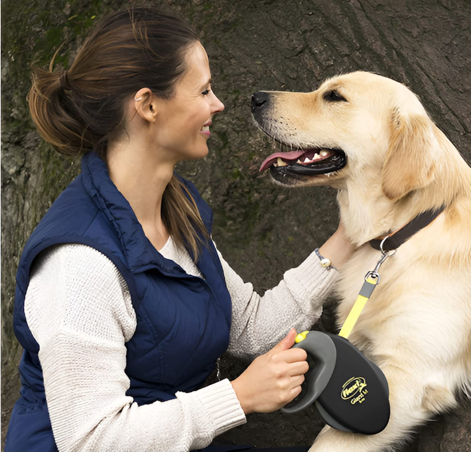 flexi Giant Retractable Lead - 8m Tape for Large Dogs up to 50kg | Yellow | German Quality