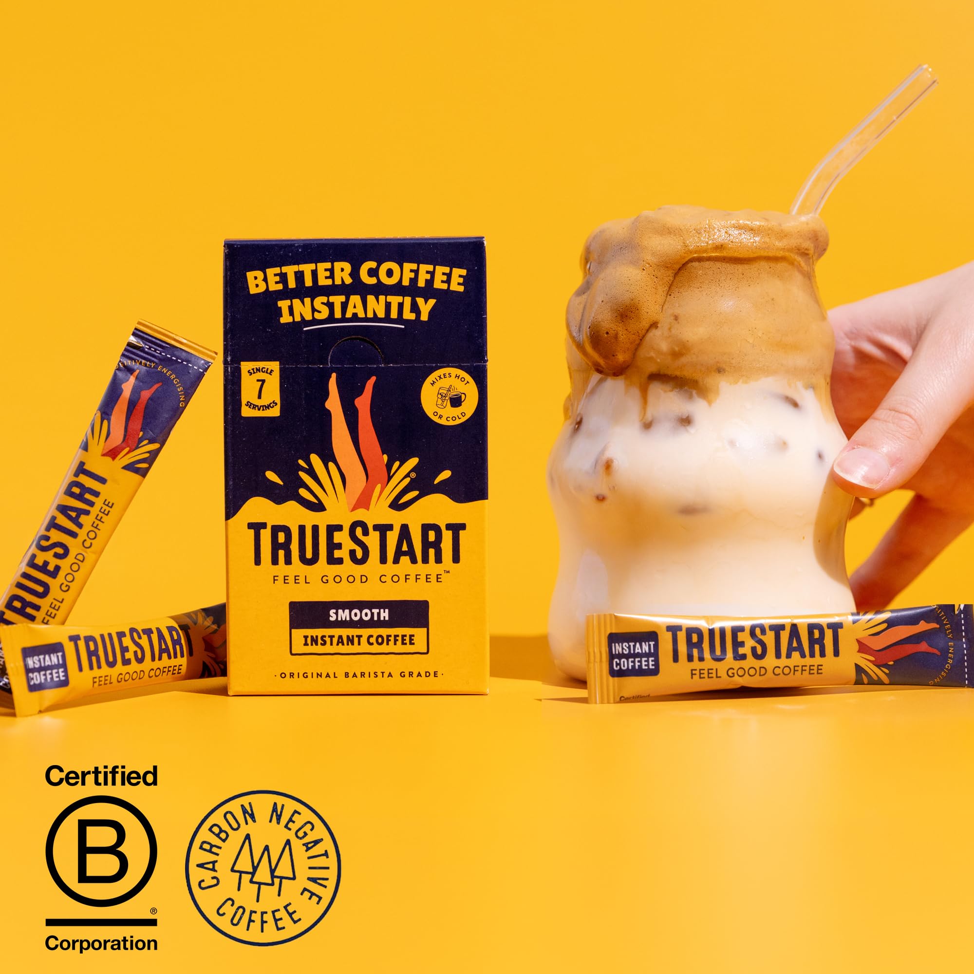 TRUESTART Instant Coffee Sticks - Smooth Original, 7 Pieces, 2g Each 6