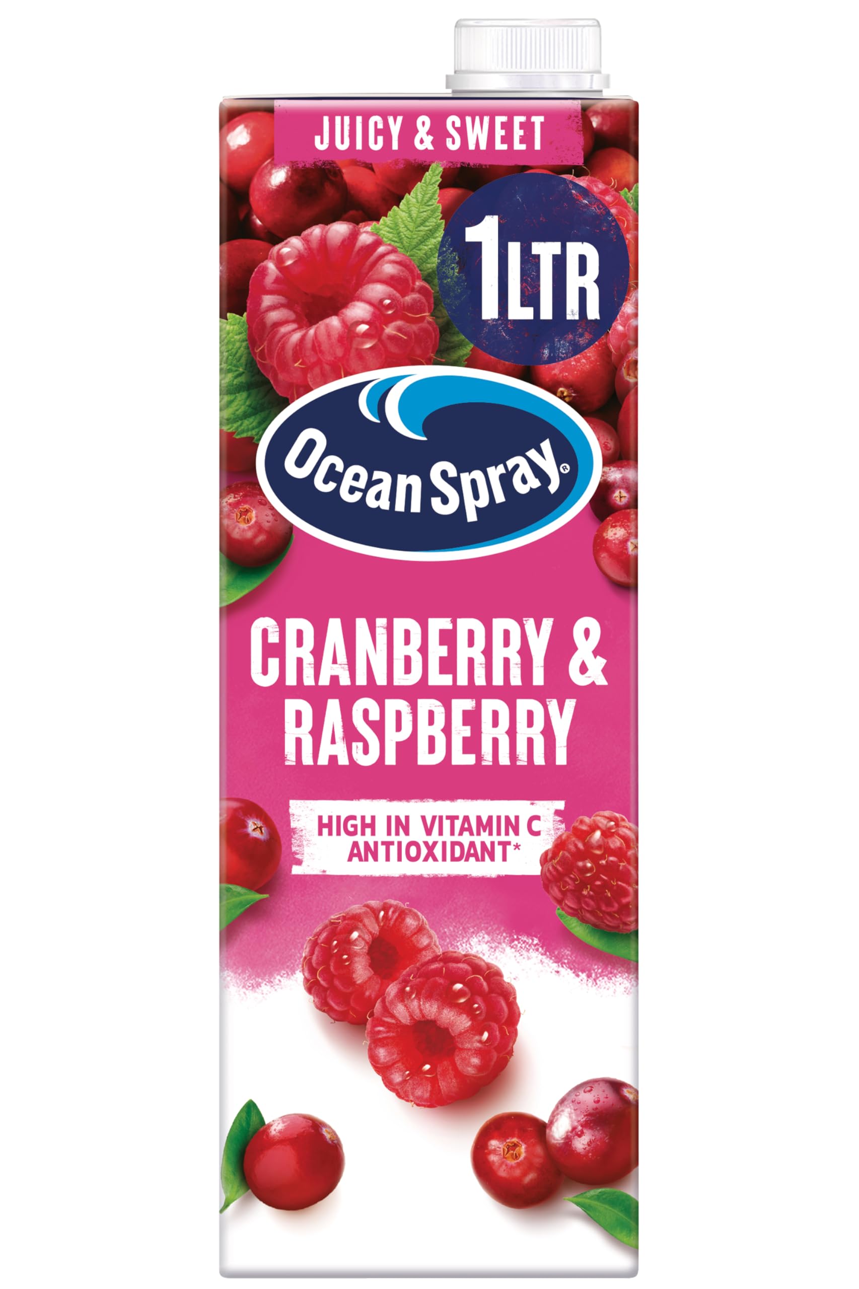 Ocean Spray Cranberry & Raspberry Juice Drink - 1L - Sugar & Natural Sweetener