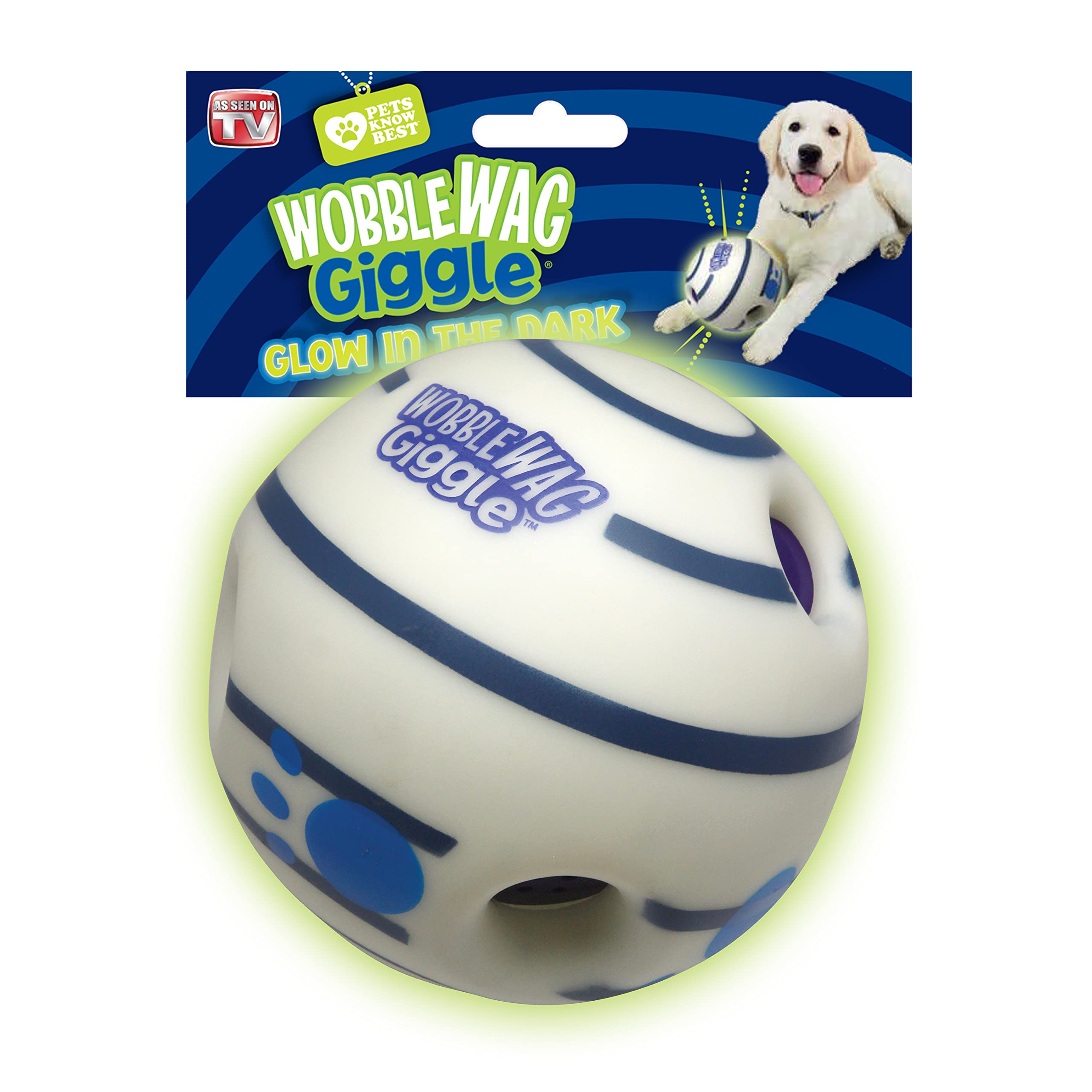 Wobble Wag Giggle Ball - Interactive Dog Toy with Glow in the Dark Feature | Durable Vinyl