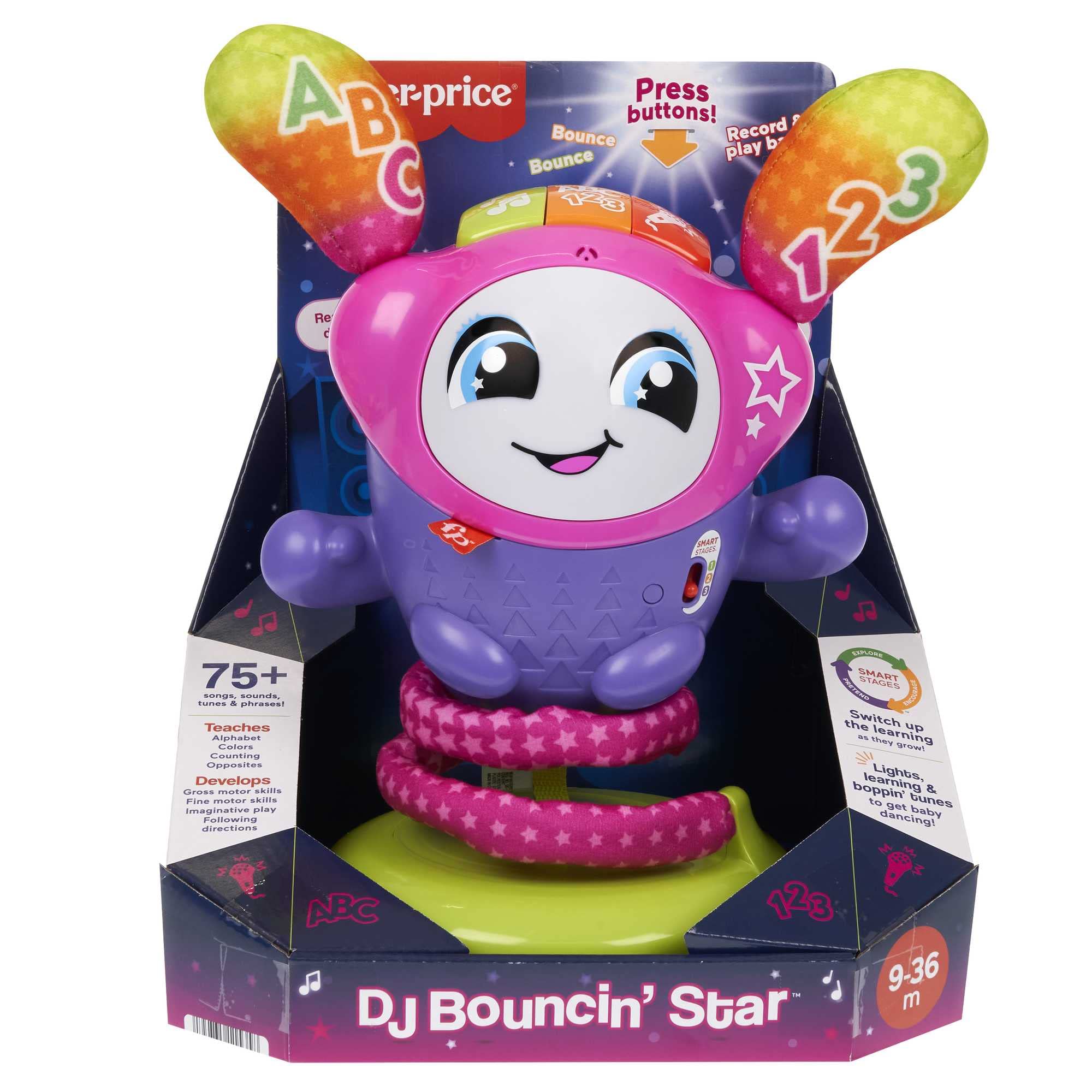 Fisher-Price DJ Bouncin’ Star - Interactive Lights & Sounds Toy for Ages 9-36 Months | UK English 6