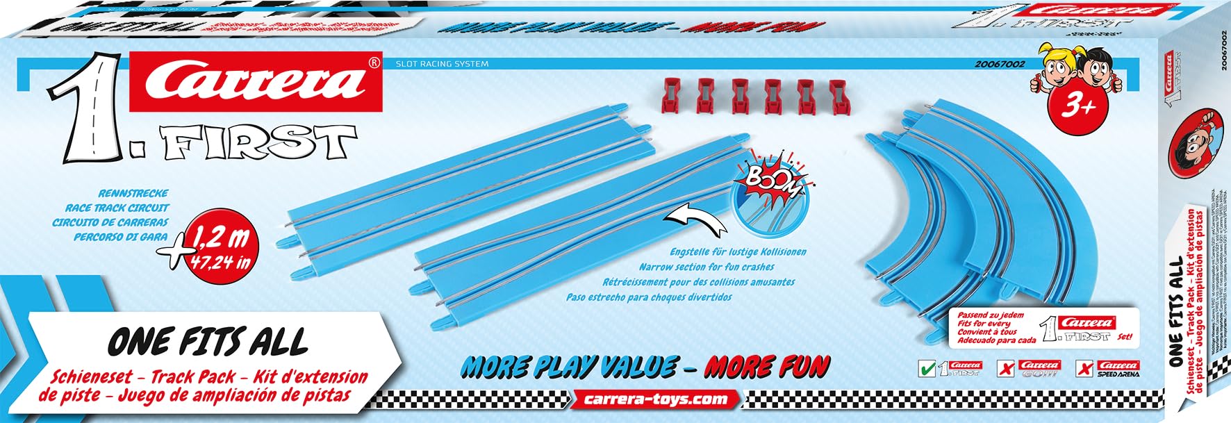 Carrera FIRST Track Pack - Expansion Set for Slot Car Racing | 1.2M Track Length | Unisex Children 3 Years+