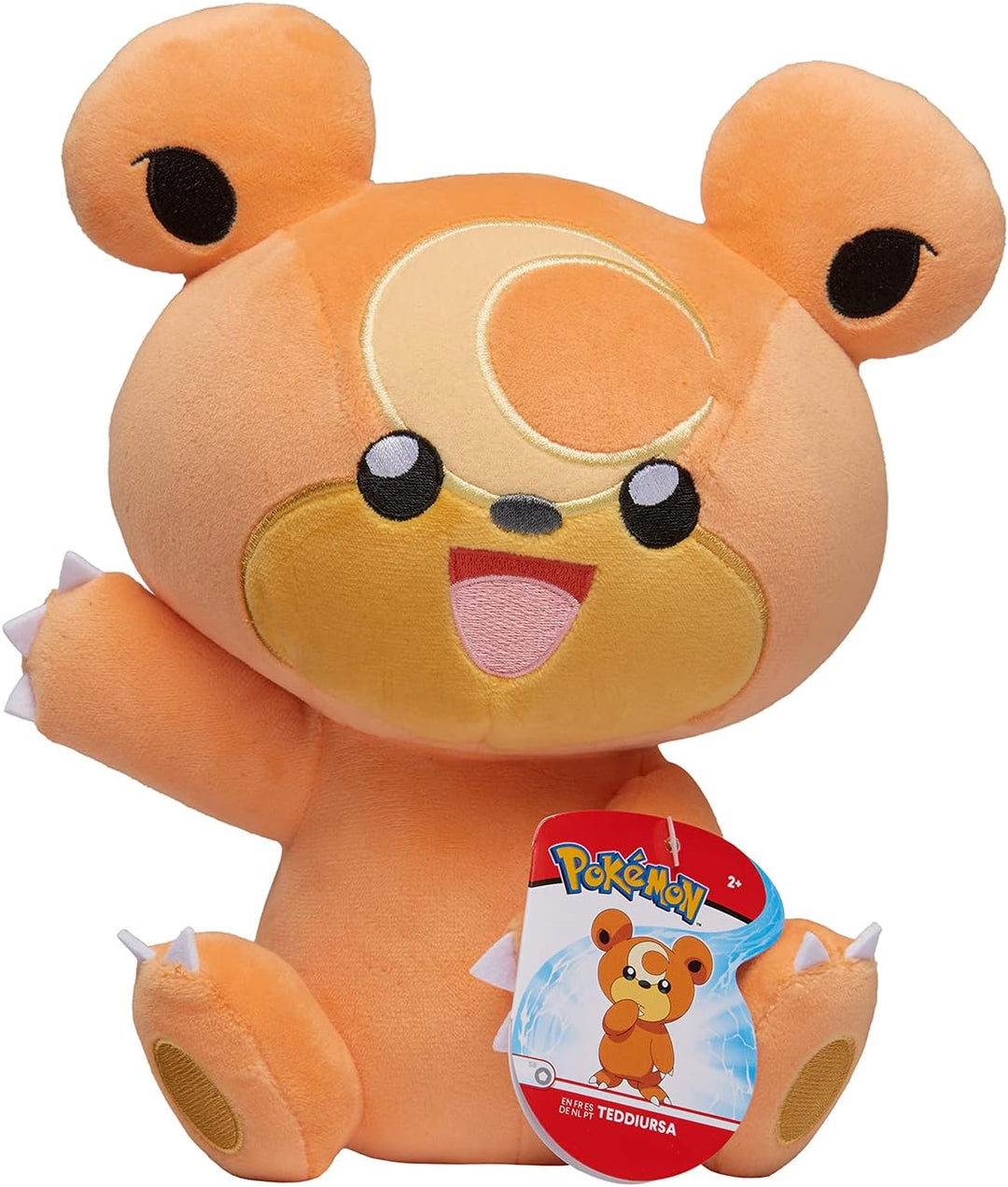 BANDAI Pokemon Teddiursa Plush Toy - 20cm Soft Stuffed Animal for Kids 2+