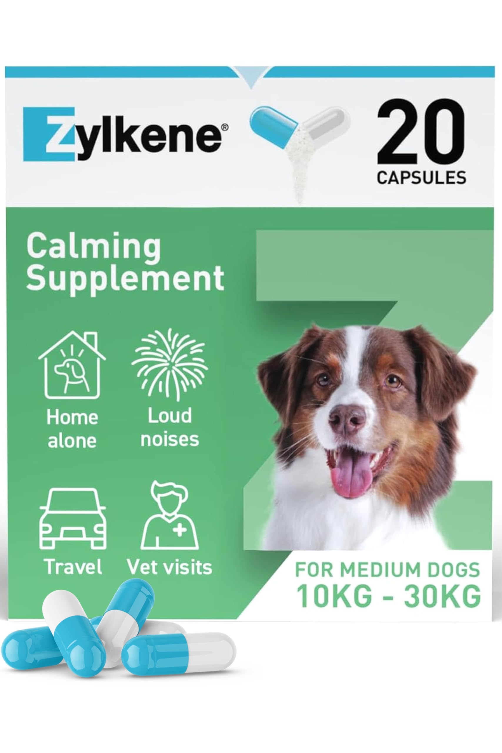 Zylkene Calming Supplements for Medium Dogs (10 to 30kg) 225mg | Promotes Relaxation