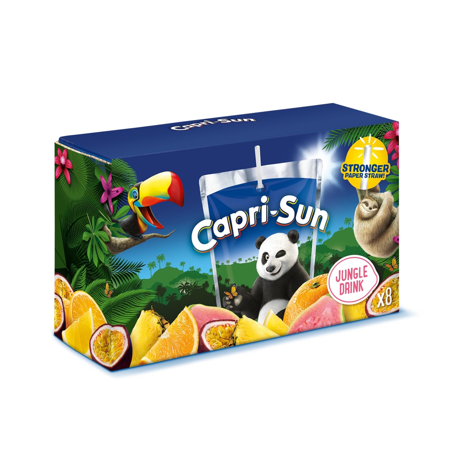 Capri-Sun Zero Jungle Kids Juice Drink (8 x 200ml) - No Added Sugar, Made with Real Fruit Juice