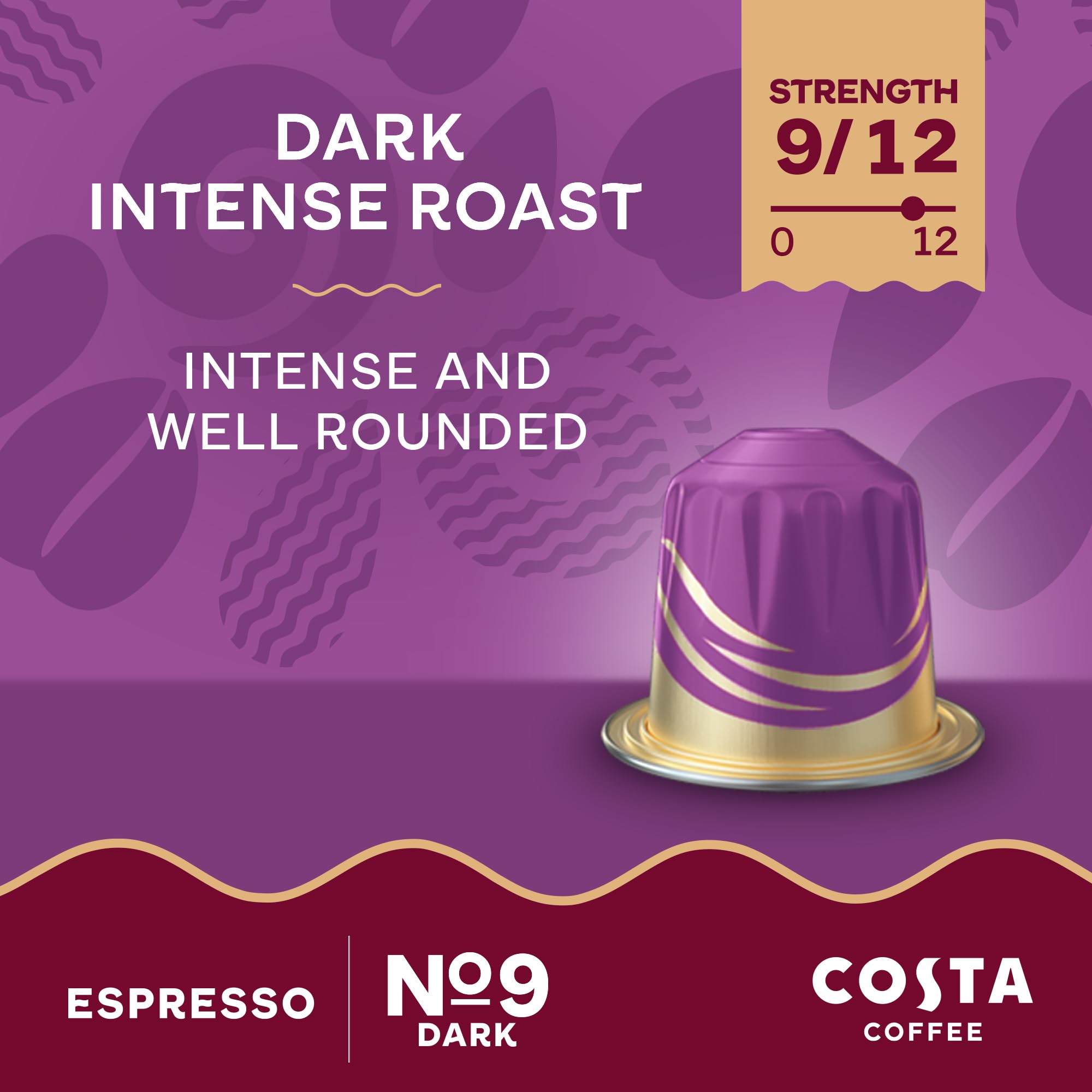 L'OR Costa Dark Intense Roast Aluminium Coffee Pods - 10 Count Pack | Compatible with Nespresso Original & L'OR Barista 2