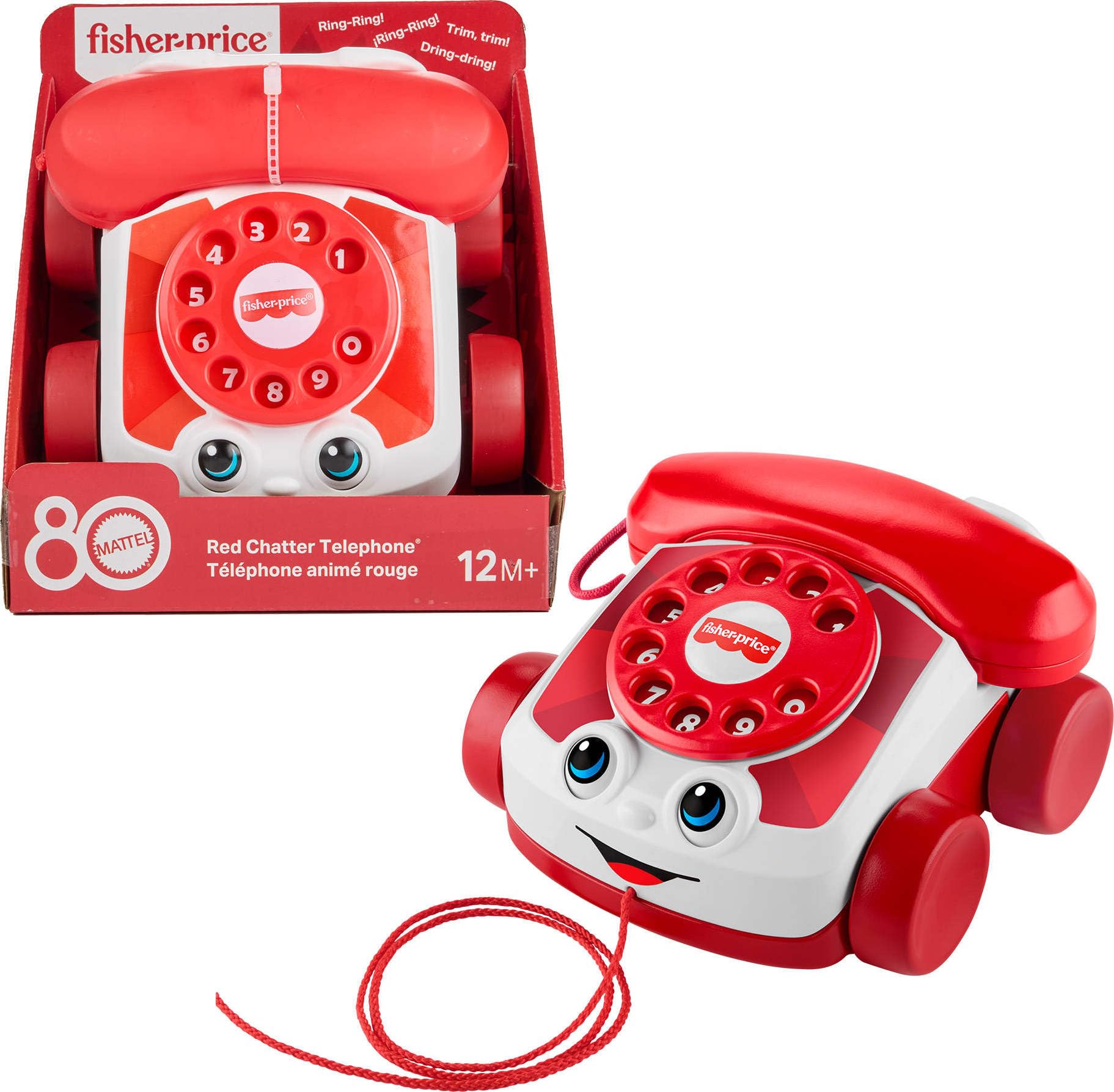 Fisher-Price Chatter Telephone Red - Mattel 80th Anniversary Edition 8