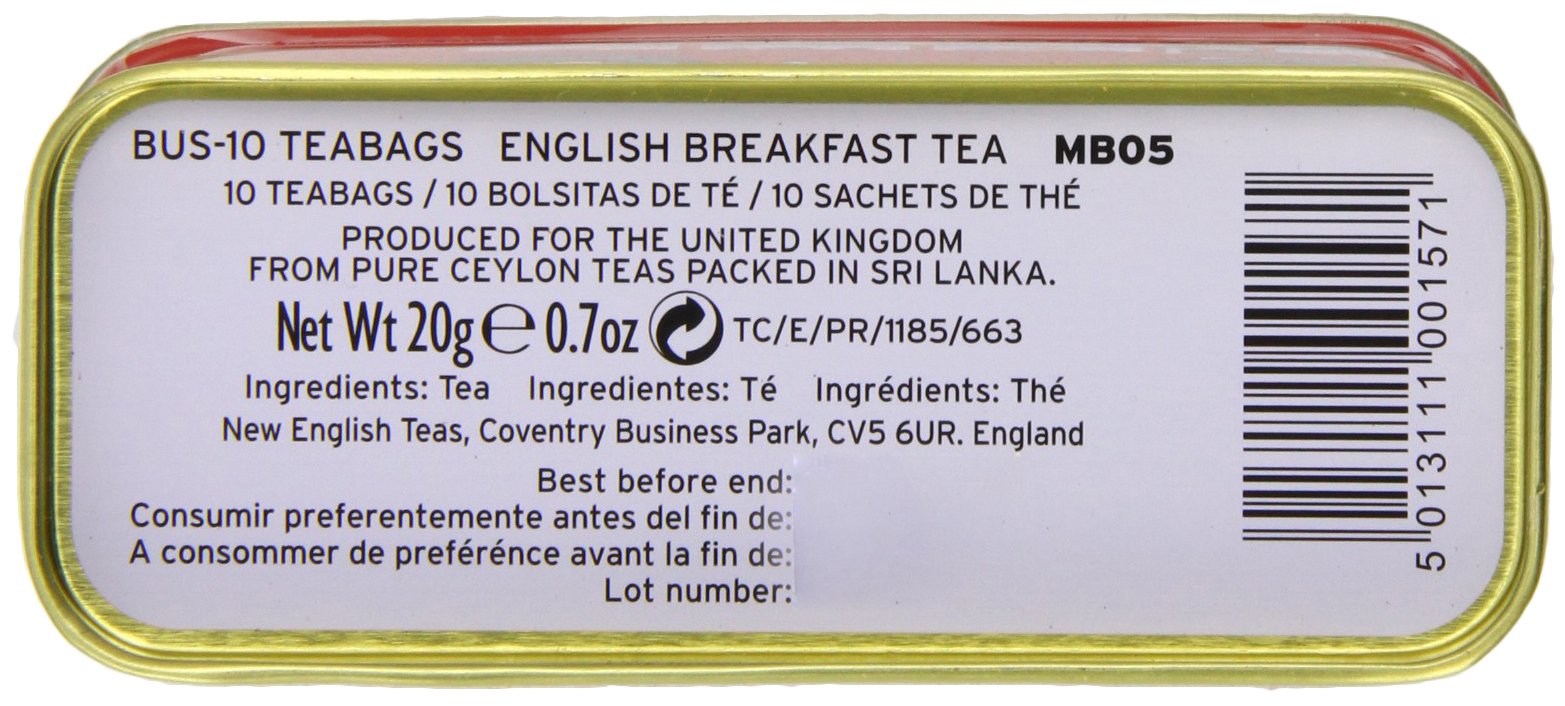 New English Teas London Bus Tea Caddy with 20 English Breakfast Teabags 14