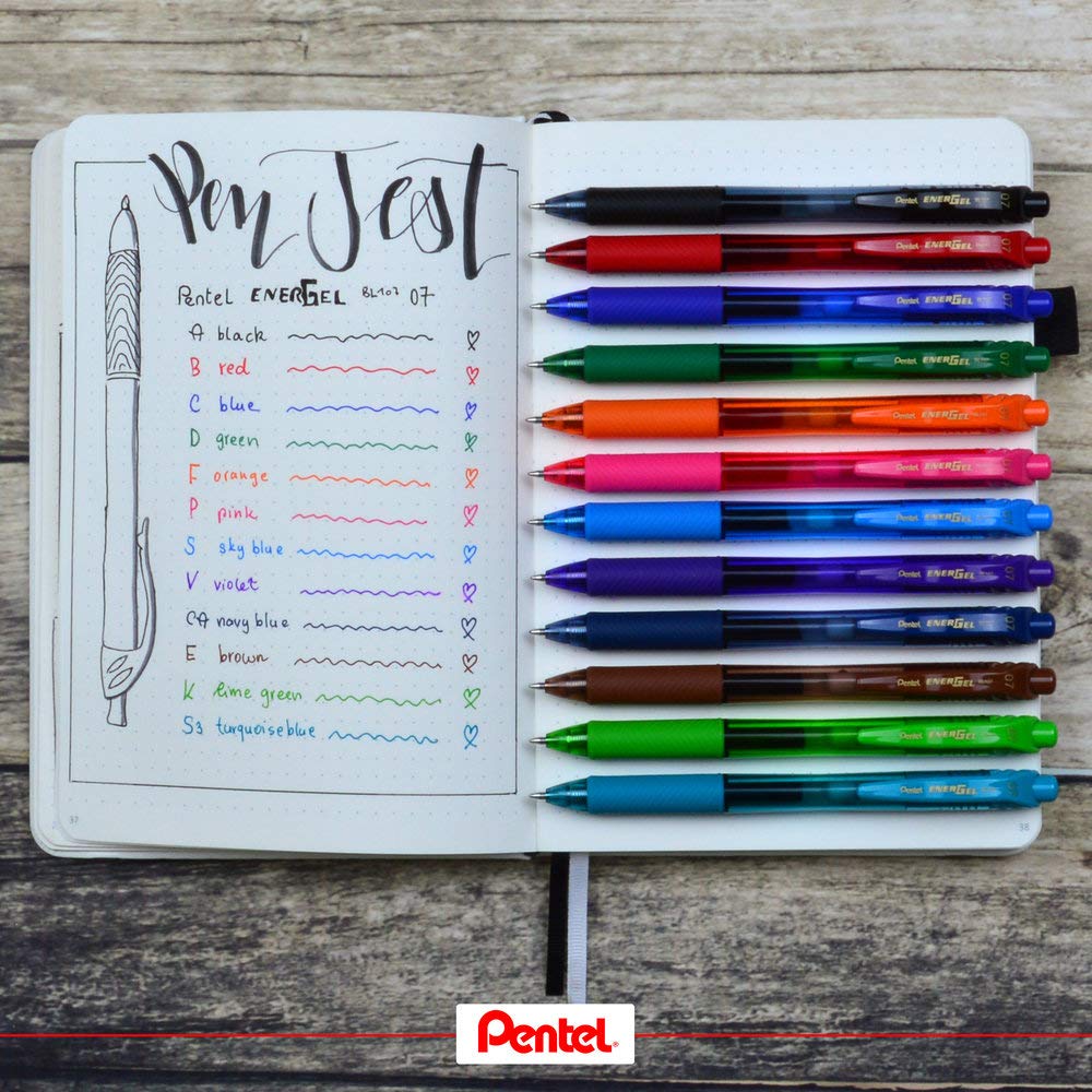 Pentel EnerGel X Retractable Rollerball Pen - 0.7mm Tip, Violet Ink | Quick Drying | Refillable
