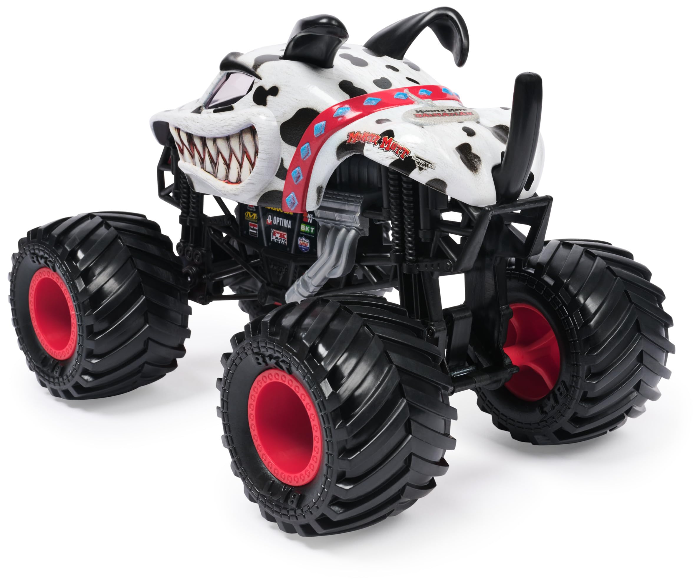 Monster Jam Dalmatian 1:24 Scale Die-Cast Monster Truck | Working Suspension | Rubber BKT Tires 3