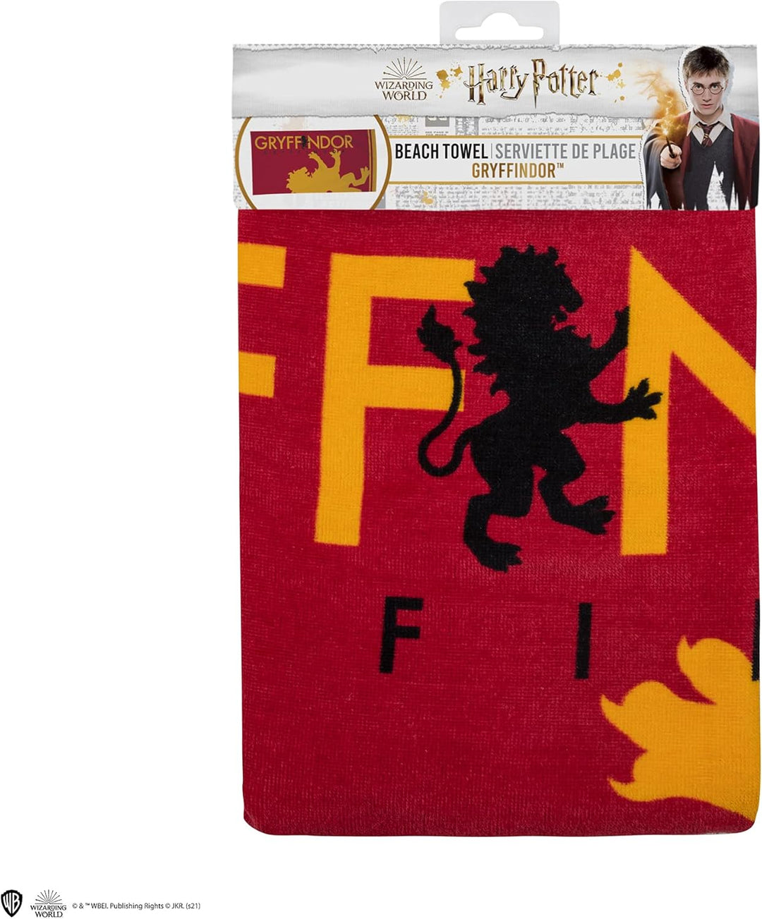 Cinereplicas - Harry Potter Gryffindor Beach Towel - Officially Licensed