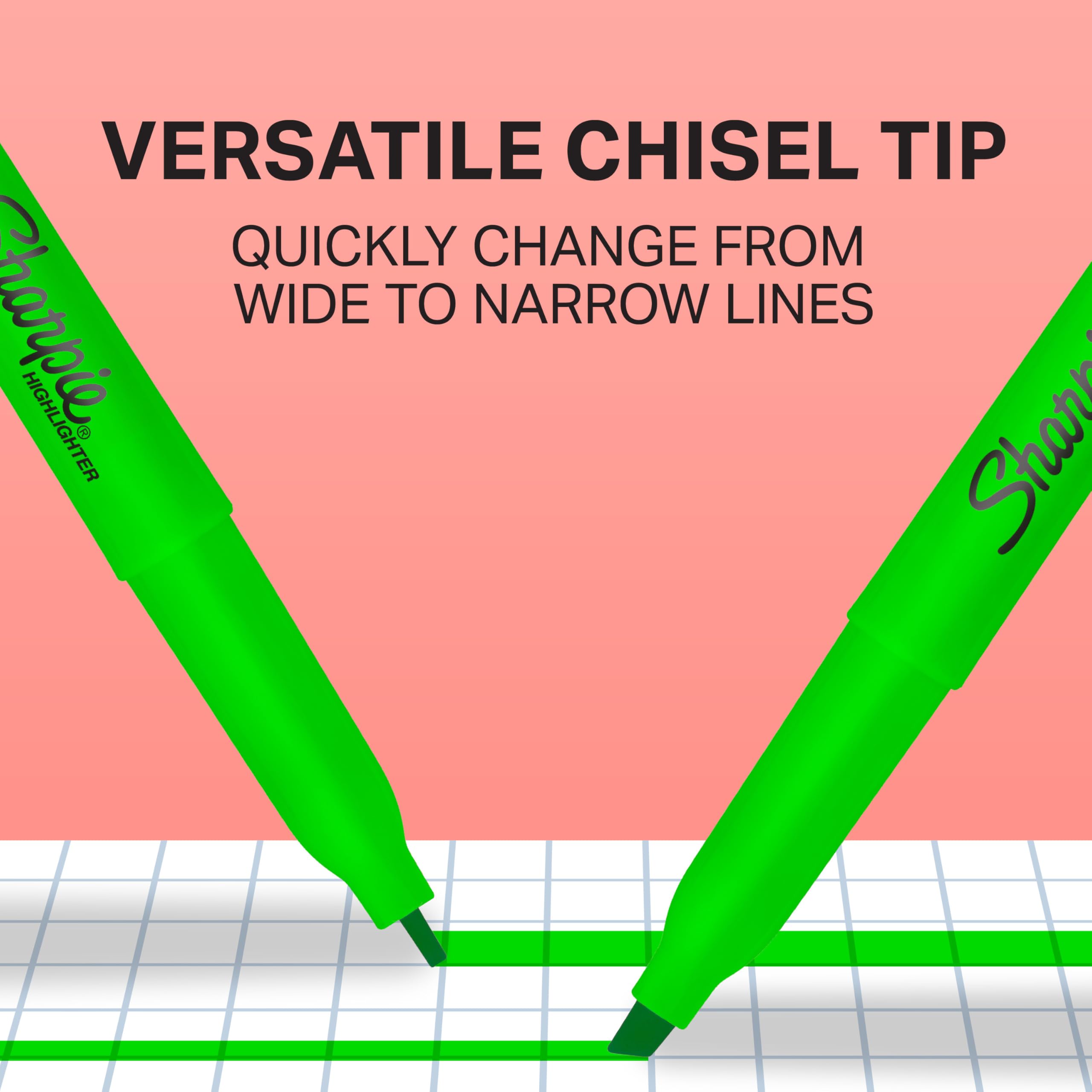 Sharpie Pocket Highlighters - Chisel Tip | 12 Pack Assorted Fluorescent Ink Colours 2