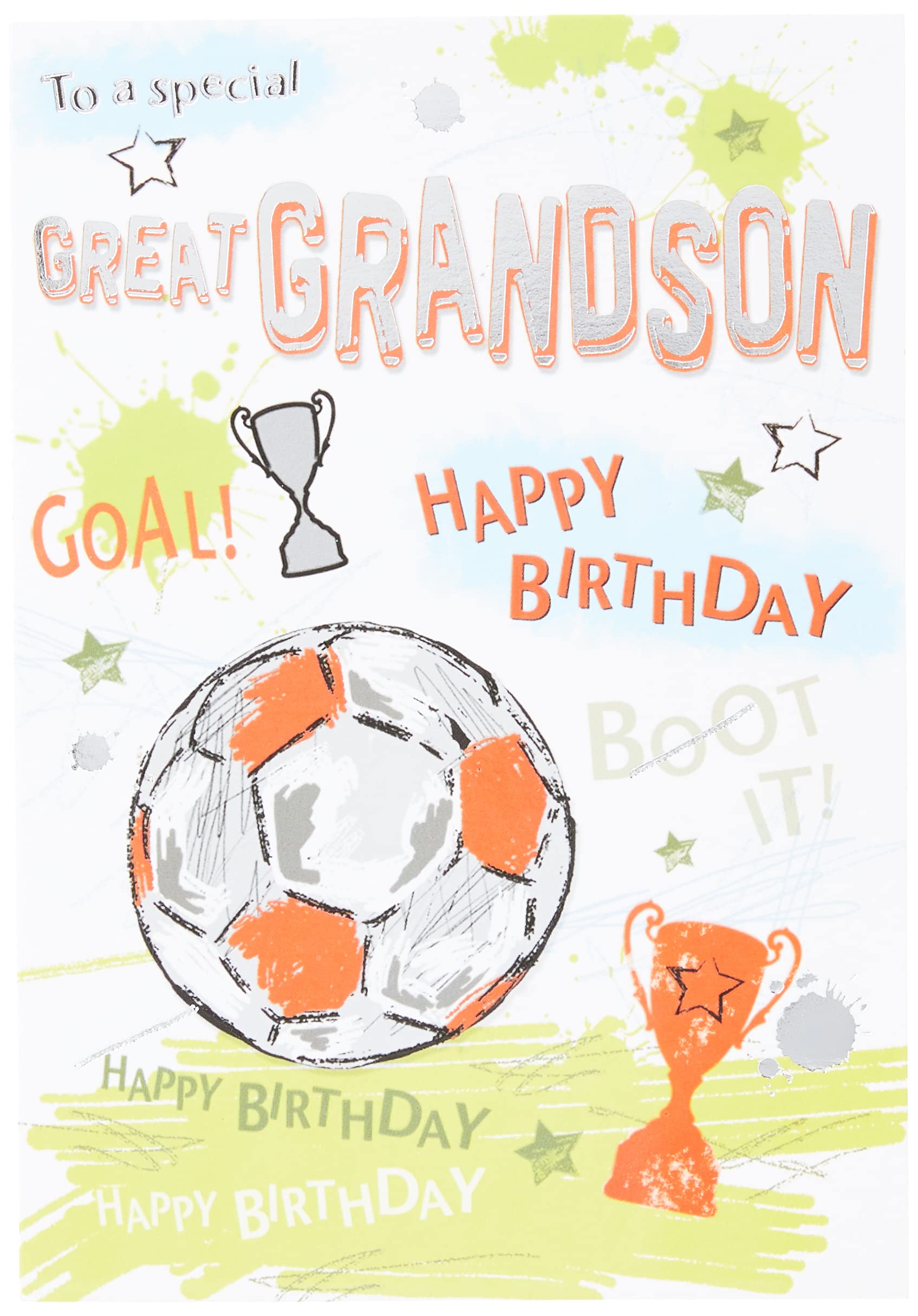 Piccadilly Greetings Birthday Card - Great Grandson | Football Theme | 7 x 5 Inches 1