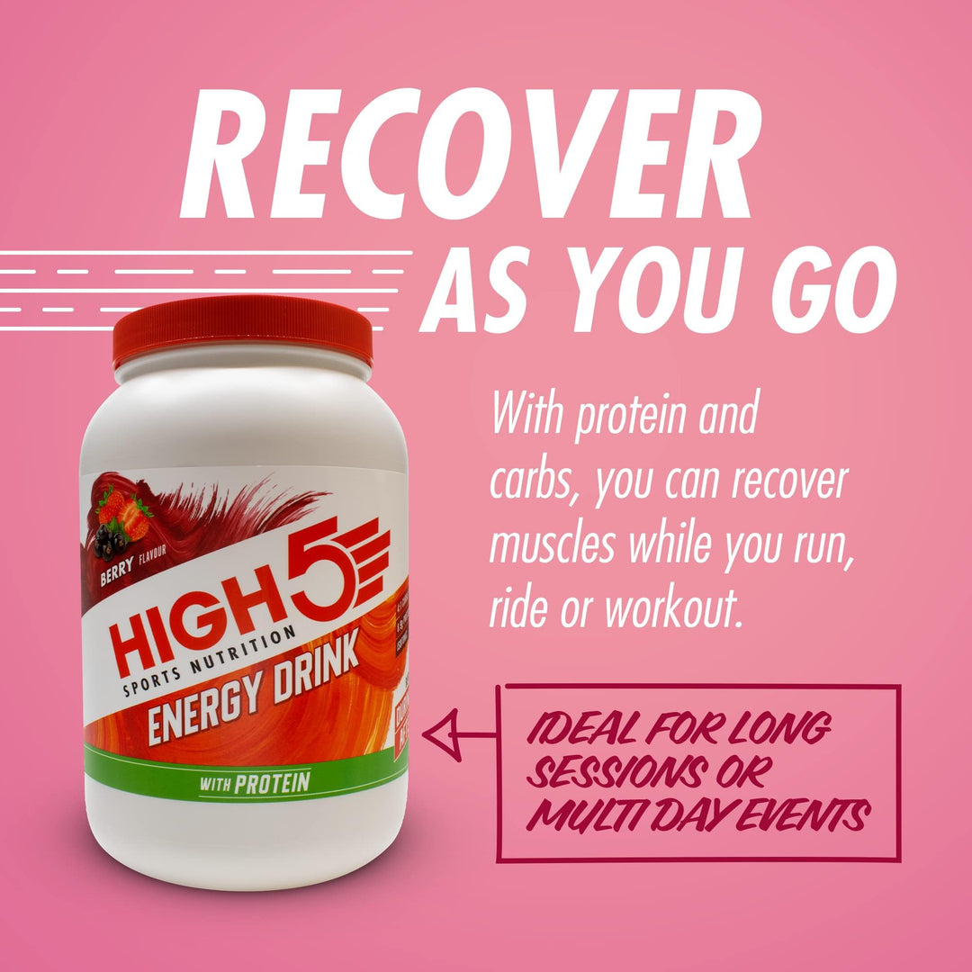 HIGH5 - Energy Drink With Protein Blend of Carbohydrates, Protein & Electrolytes Sports Drink Powder (Berry, 1.6kg)