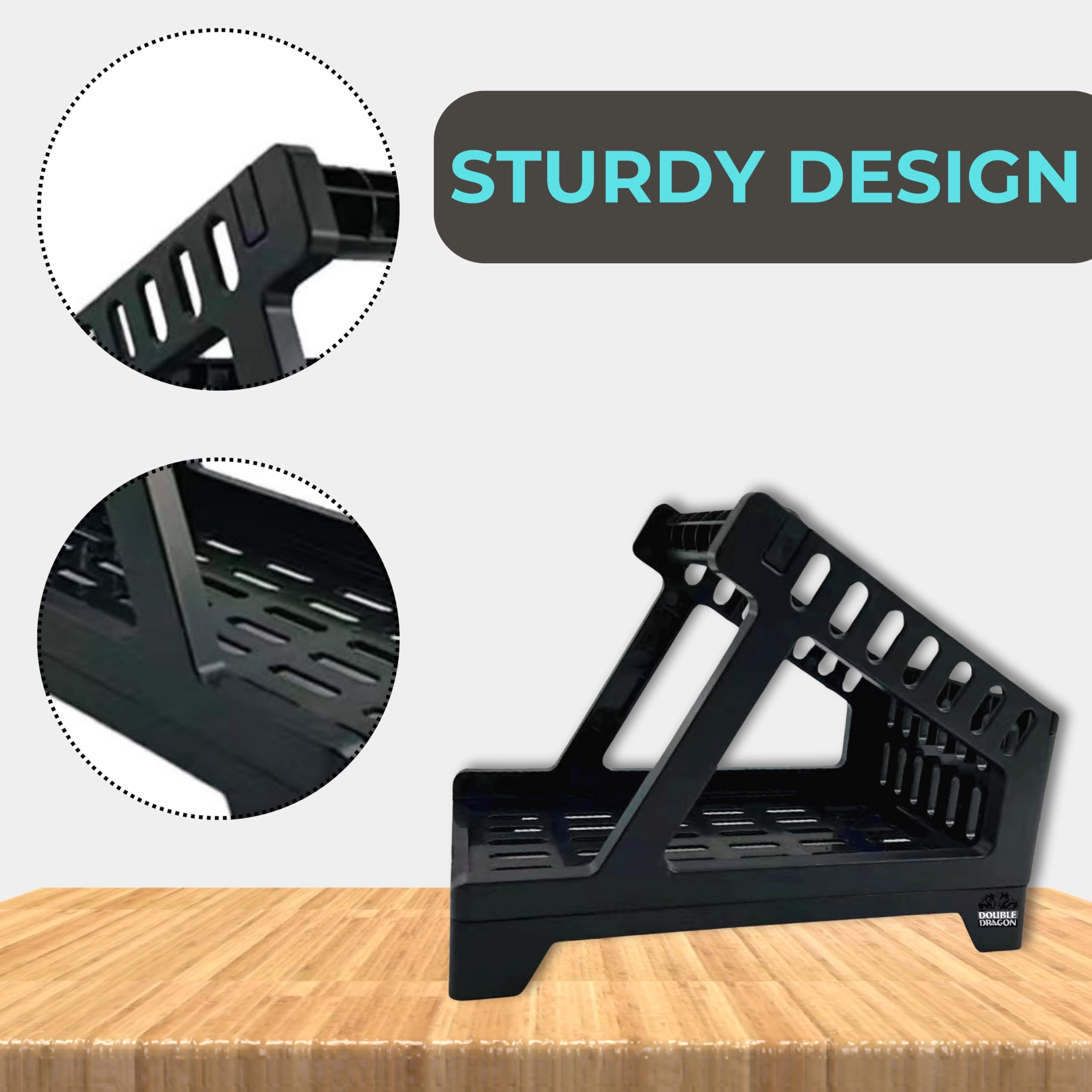 Double Dragon Thermal Label Holder and Dispenser for 4x6 Labels | ABS Construction | Black