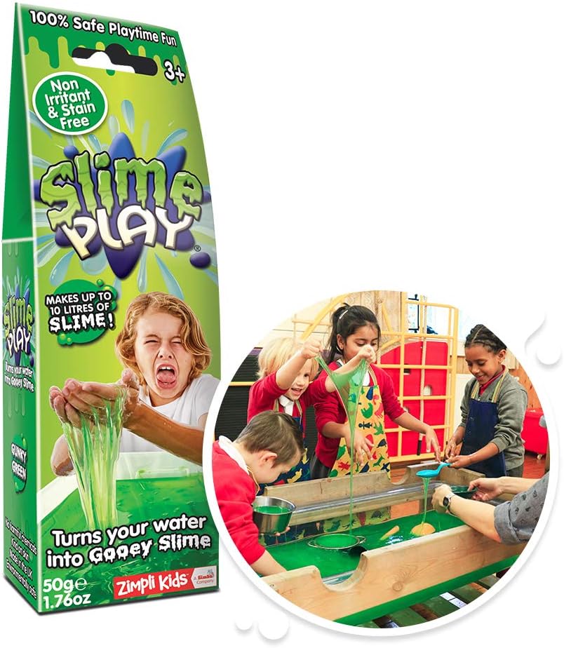 Zimpli Kids Slime Play Green - Turns Water into Gooey DIY Slime, Eco-Friendly & Skin Safe, Christmas Craft Set for Kids