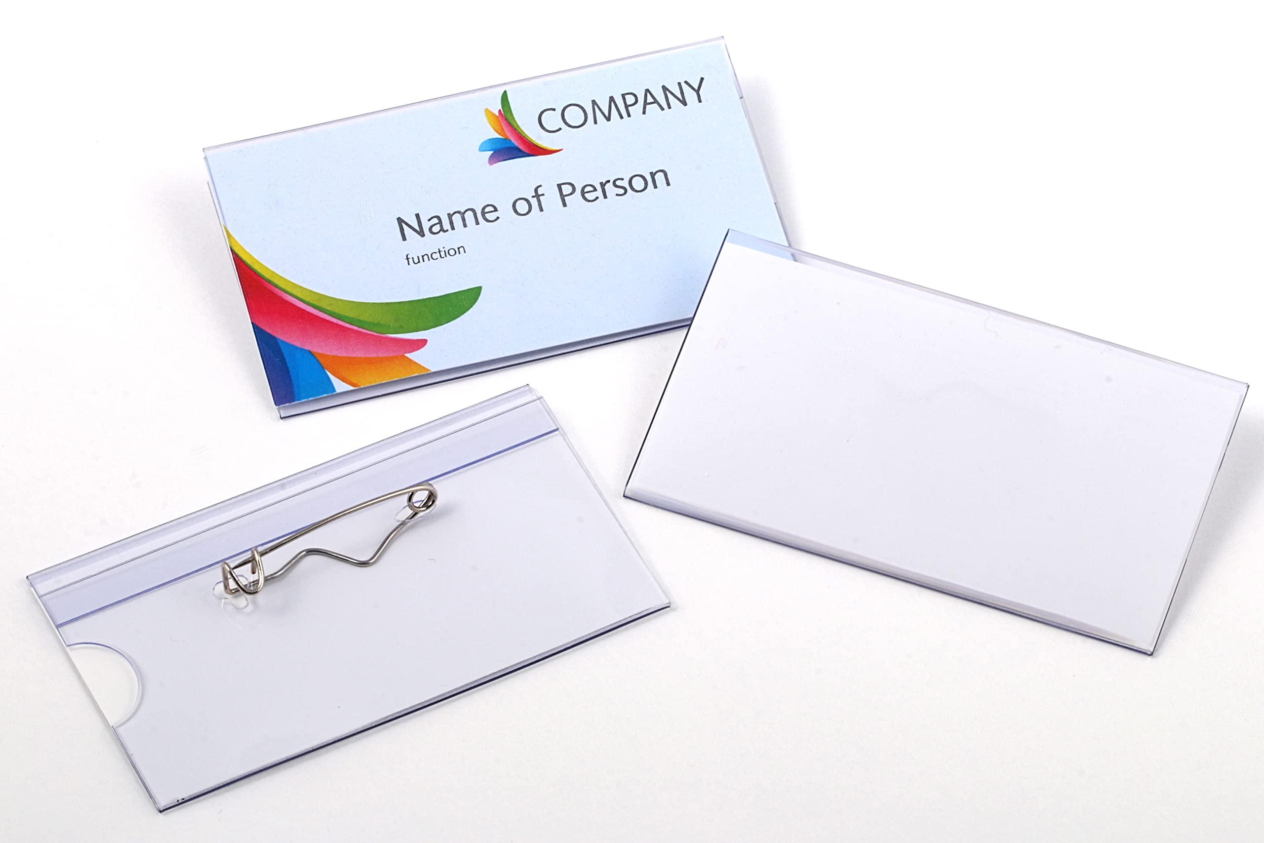 Europel Name Badge Holders - 75x40mm Horizontal ID Card Holder with Safety Pin | Pack of 24 6