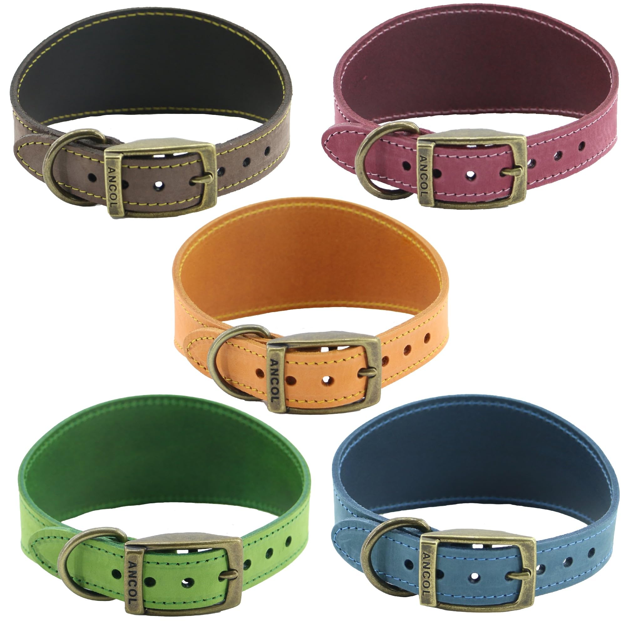 Ancol Timberwolf Leather Dog Collar - Raspberry | 30-34 cm Size | UK Crafted 7