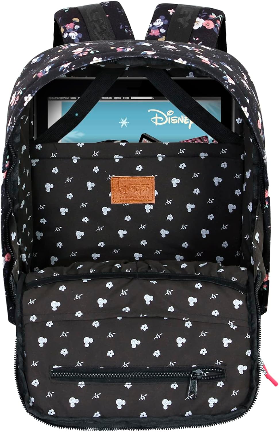 Disney Mickey Mouse Nature-Peach Backpack, Black (Disney Backpack)