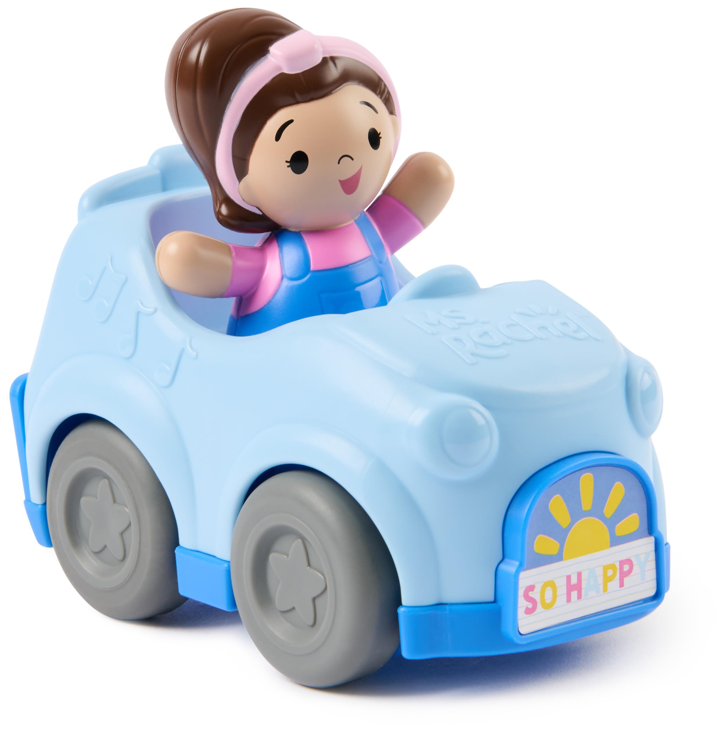 Ms. Rachel 1-2-3 Roll! Vehicle with Click-in Figure | Pull Back Action | Ages 12 Months+