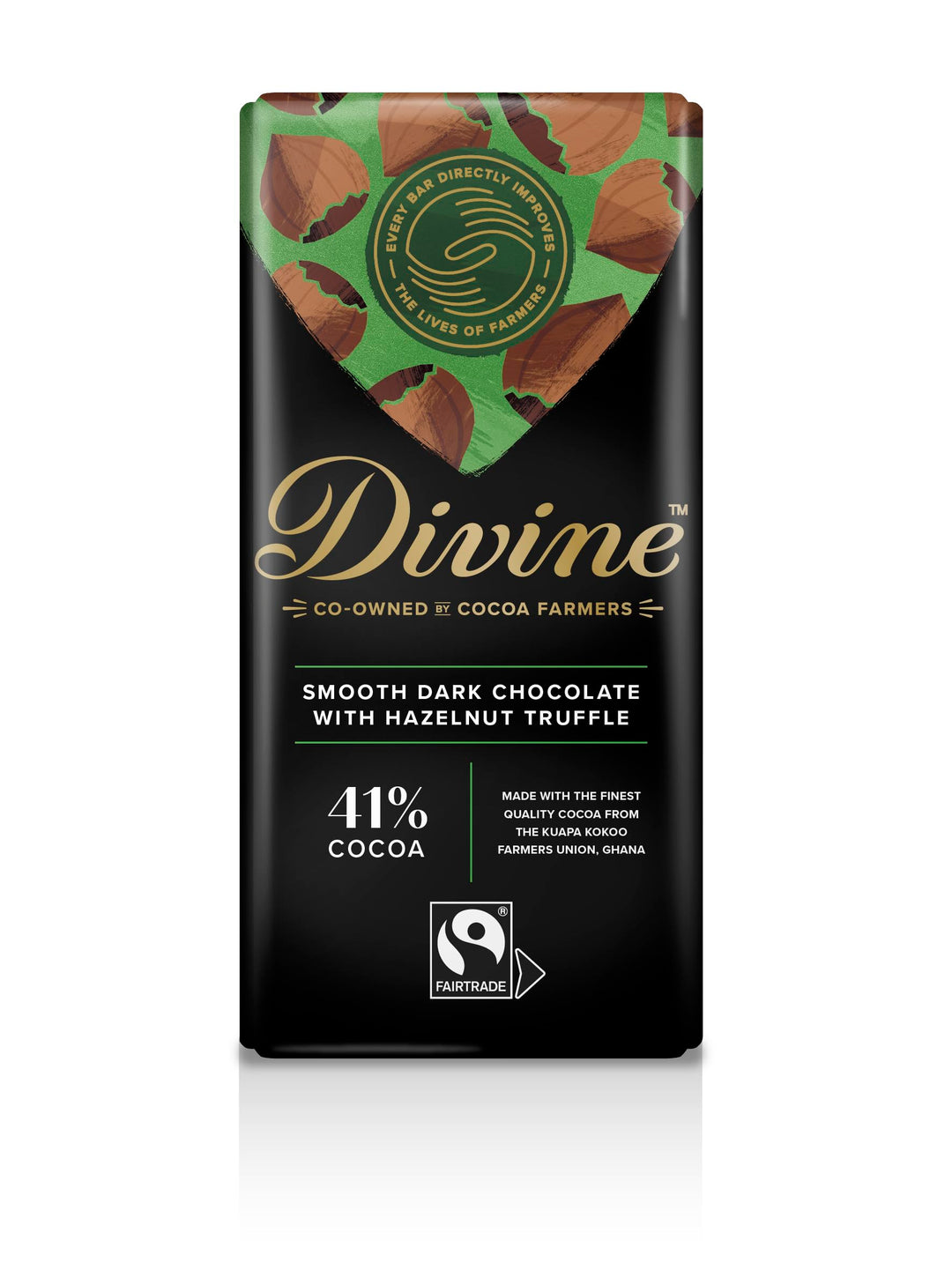 Divine - Dark Chocolate with Hazelnut Truffle Bar (90 g)