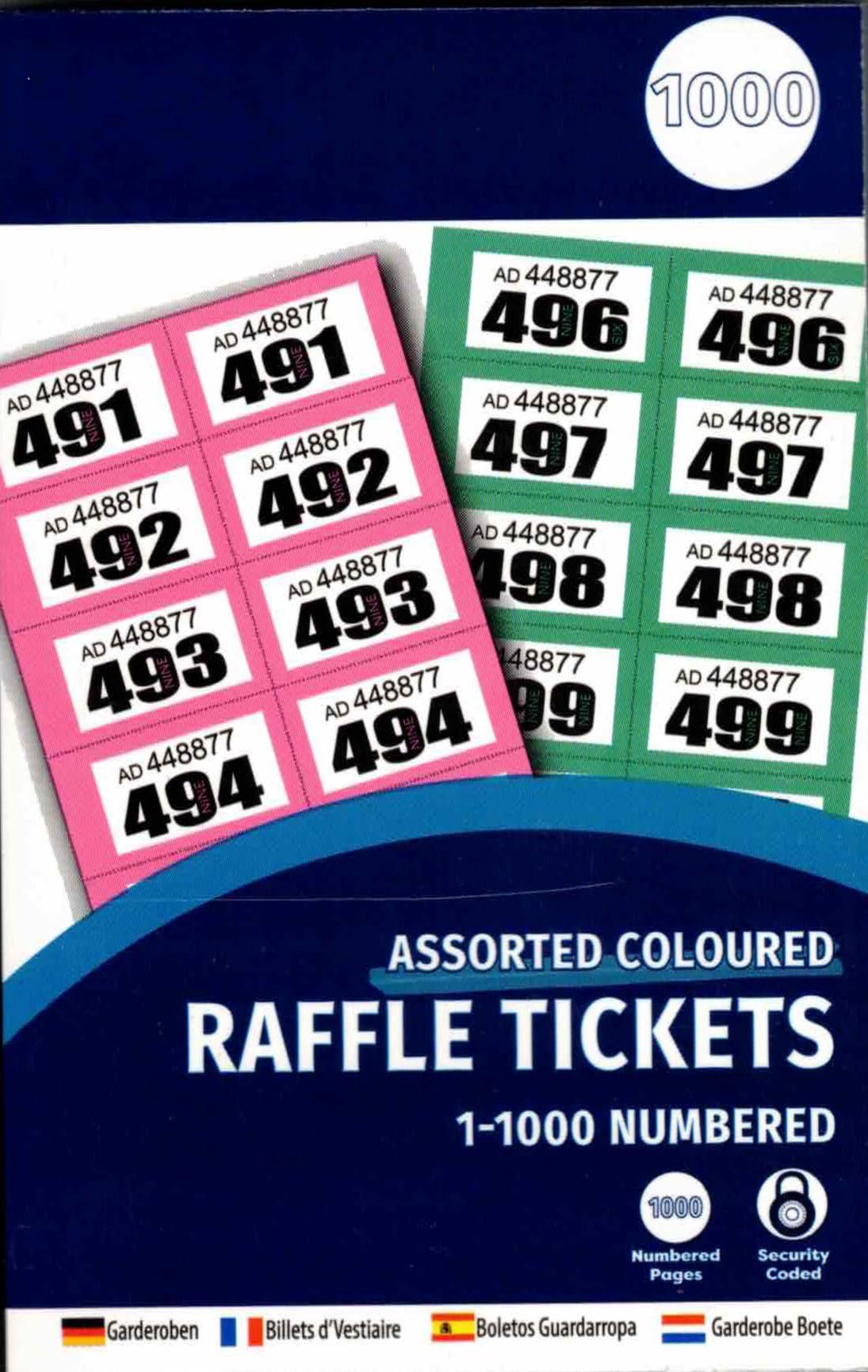 1ABOVE Raffle Tickets - 1000 Numbered Tickets for Charity Events & Draws | Security Numbered