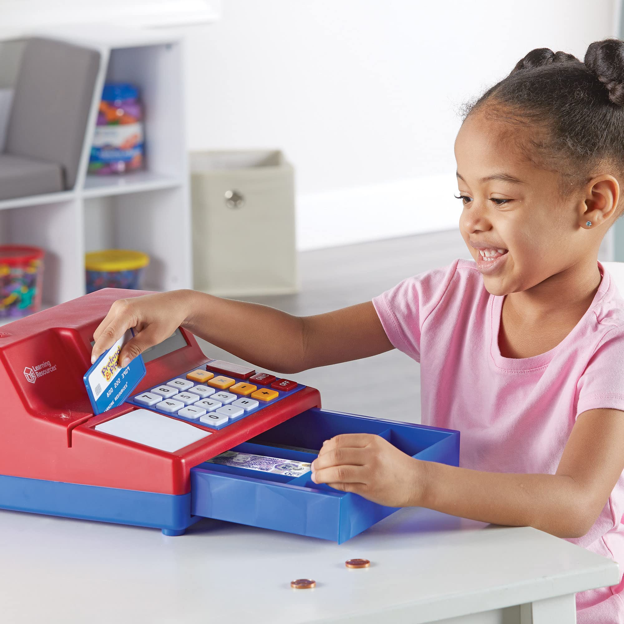 Learning Resources Pretend & Play Calculator Cash Register (UK Currency) | Solar Powered 5