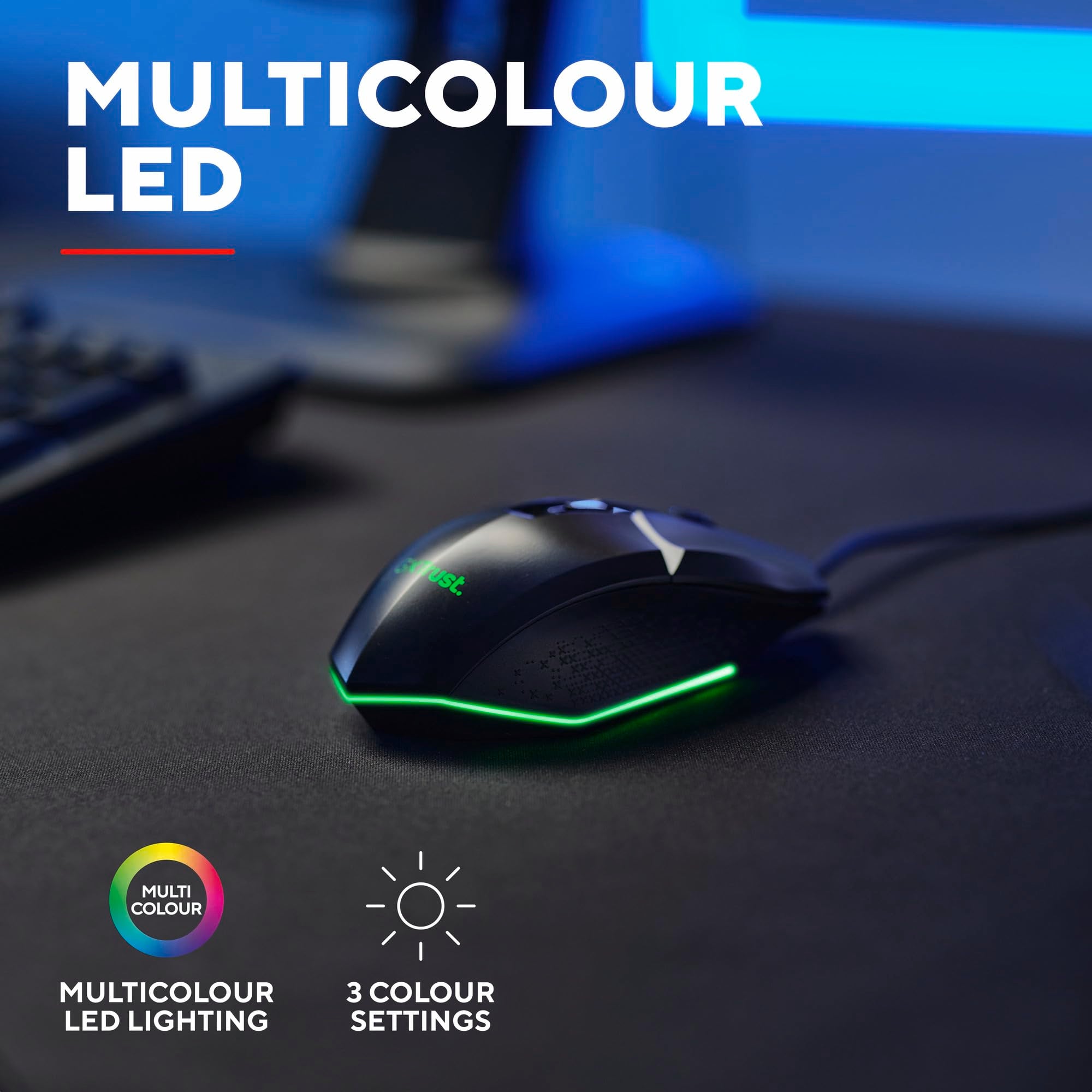 Trust Gaming GXT 109 Felox Gaming Mouse – 6 Programmable Buttons, 200-6400 DPI, RGB Lighting, 1.5m Cable, Black 16