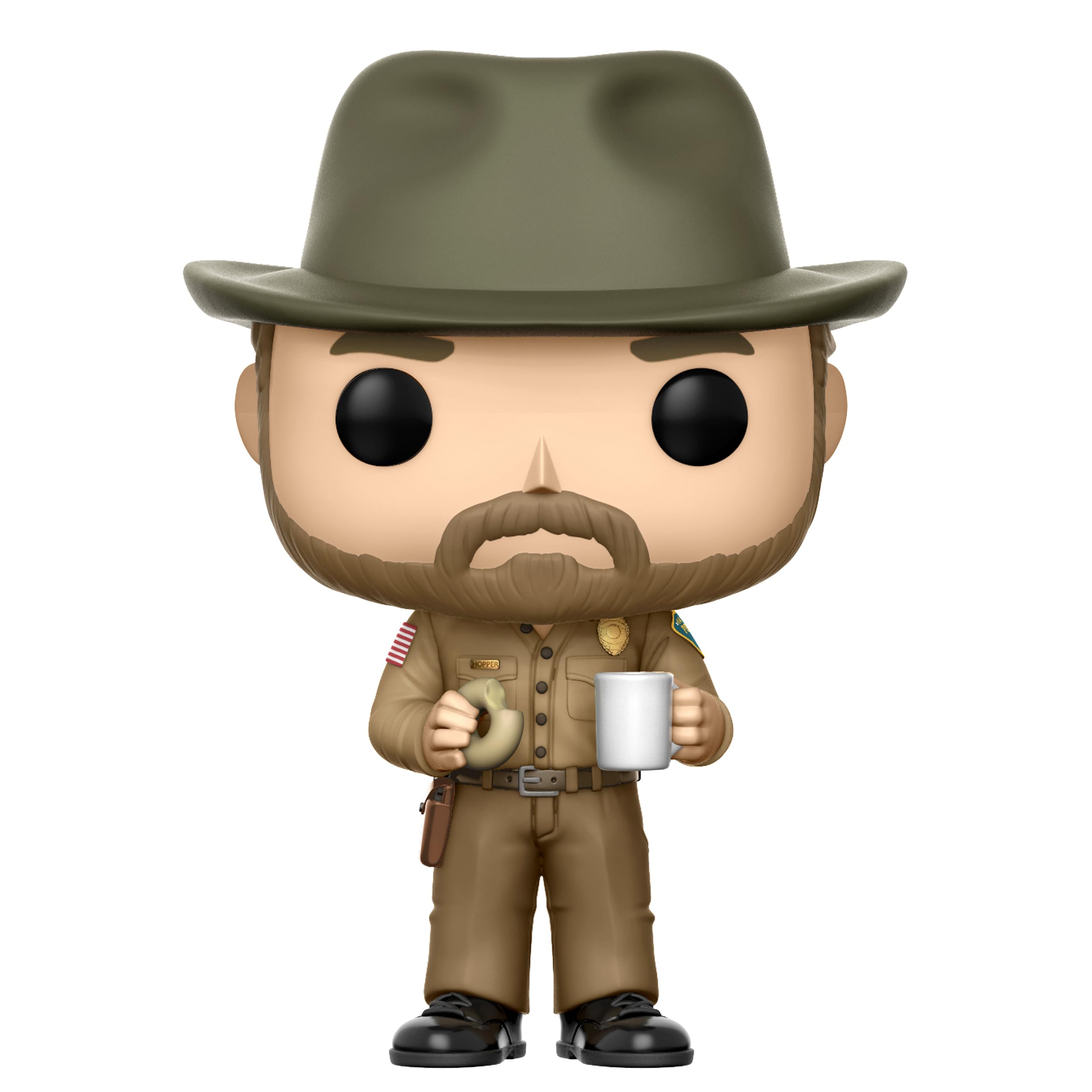 Funko Pop! Television: Stranger Things - Jim Hopper with Donut Vinyl Figure (14425)
