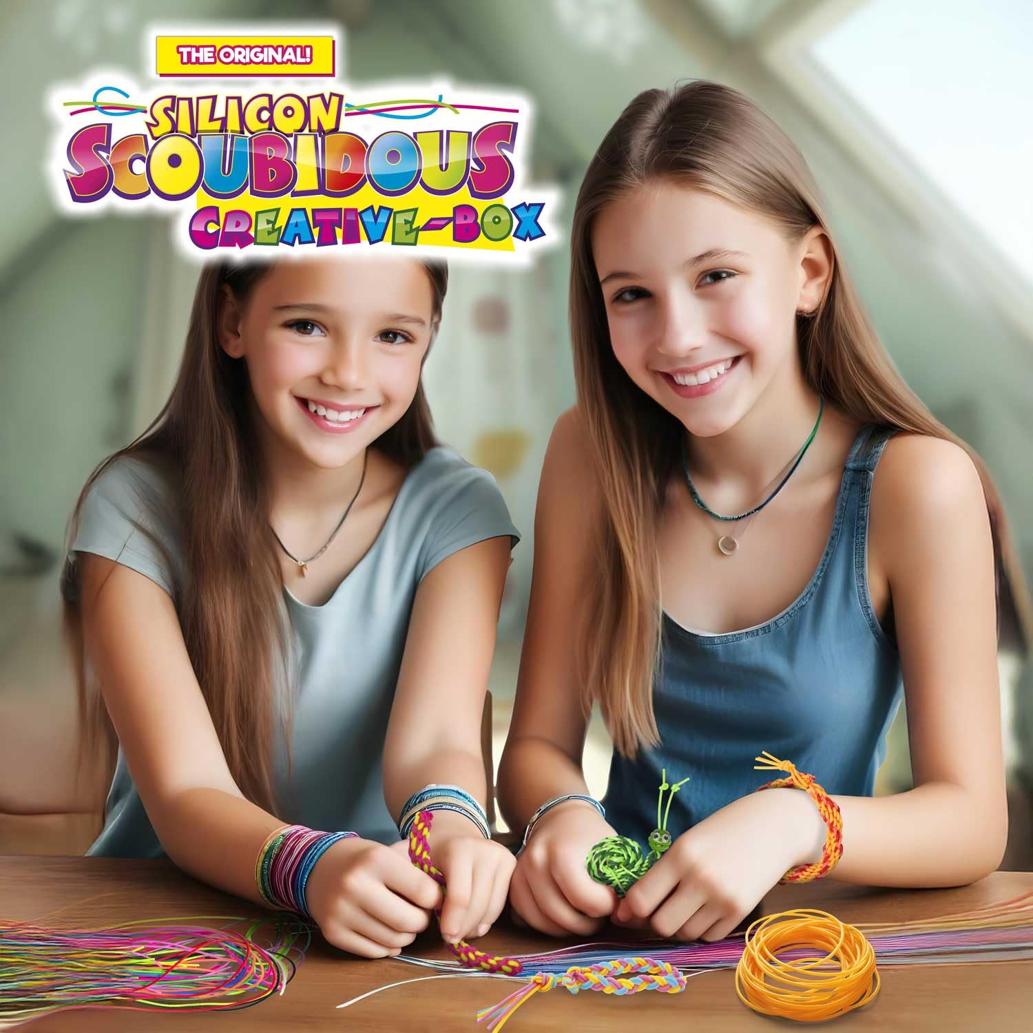 CRAZE Scoubidou Creative Box - 36 Silicone Strings, 30+ Charms & Beads, Ages 8+ 4