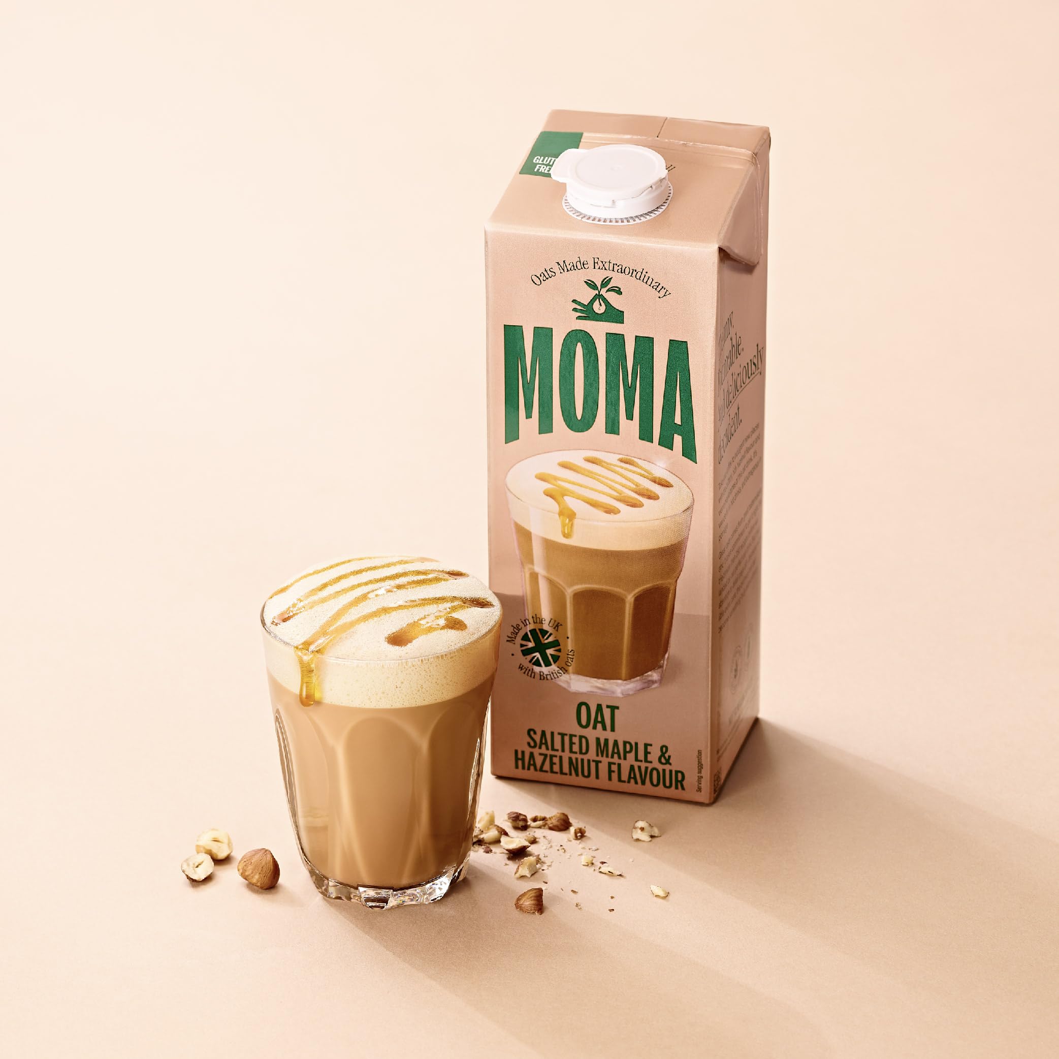 MOMA Salted Maple & Hazelnut Barista Oat Drink - 1L - Plant-Based, Foamable, Not From Concentrate 3