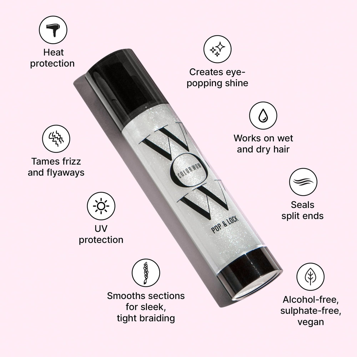 COLOR WOW Pop & Lock High Gloss Finish Serum - Seals Frizz, Locks in Gloss, Hydrates | 55 ml